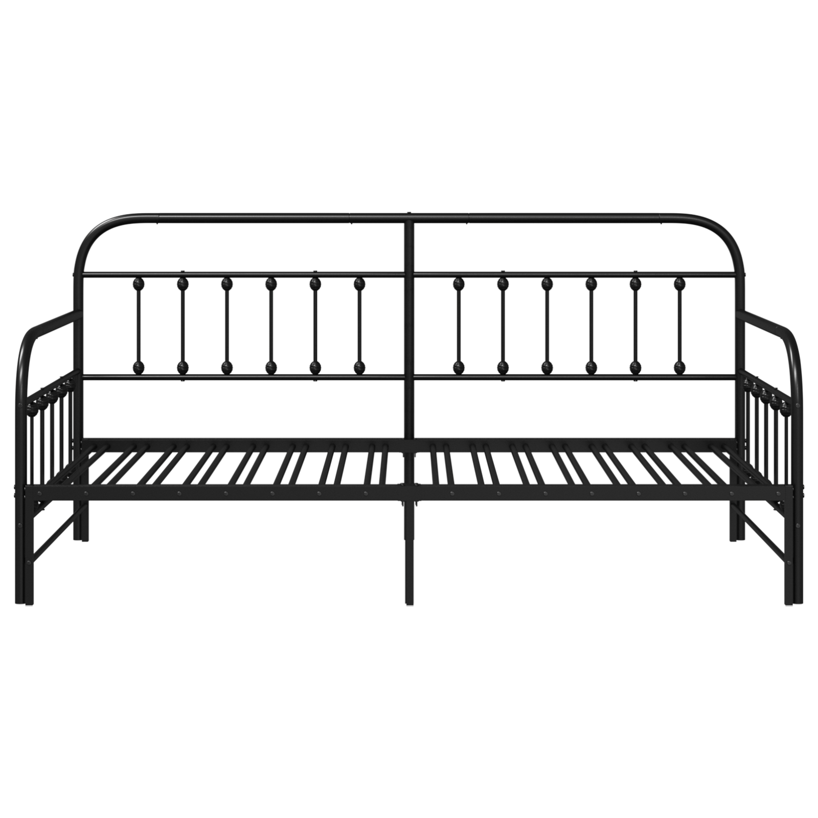 Daybed Frame with Trundle Black 100x190 cm Steel - Image 6
