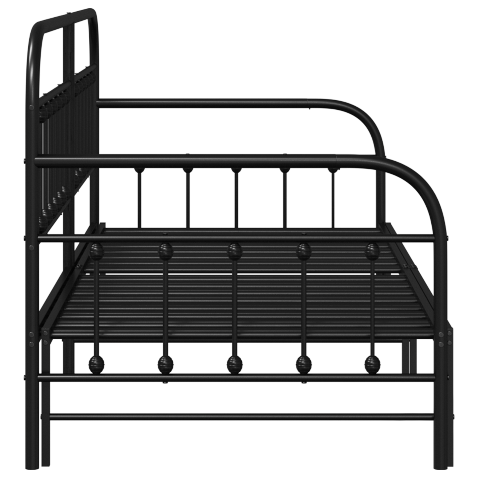 Daybed Frame with Trundle Black 100x190 cm Steel - Image 7