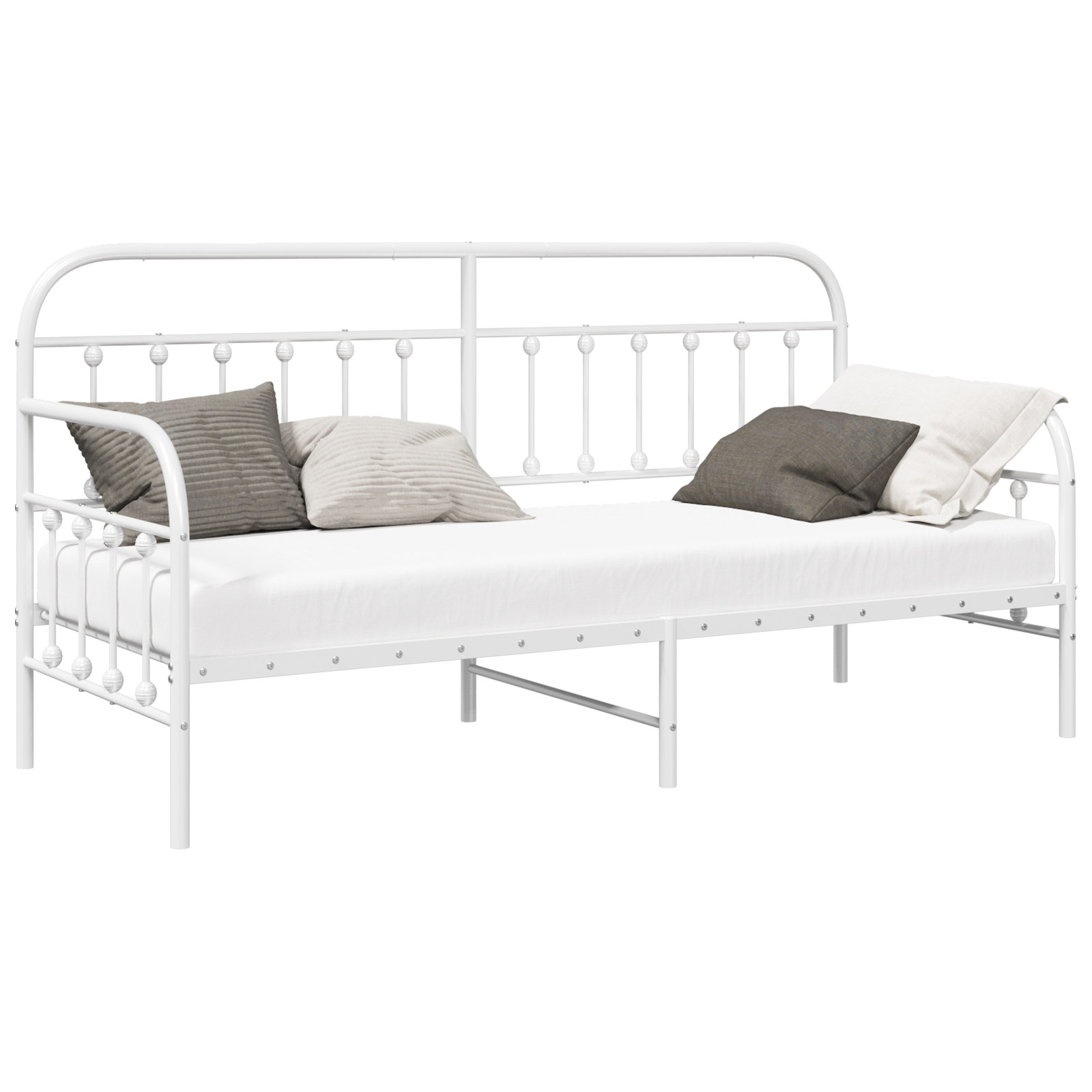 Beds & Bed Frames White Metal 80 x 200 cm Durable Bed Frame - Image 2