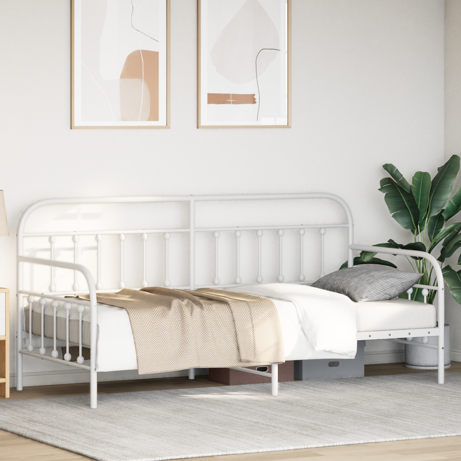 Daybed Frame White 90x200 cm Steel - Image 5