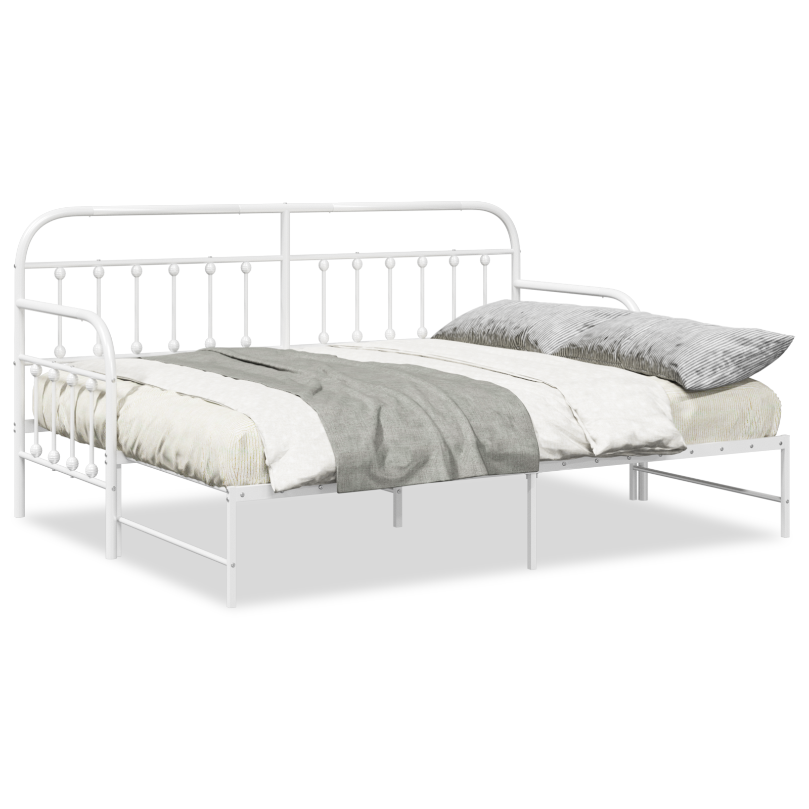 Dienos lovos rėmas su čiužiniu Baltas 75x190 cm Plienas - Image 4