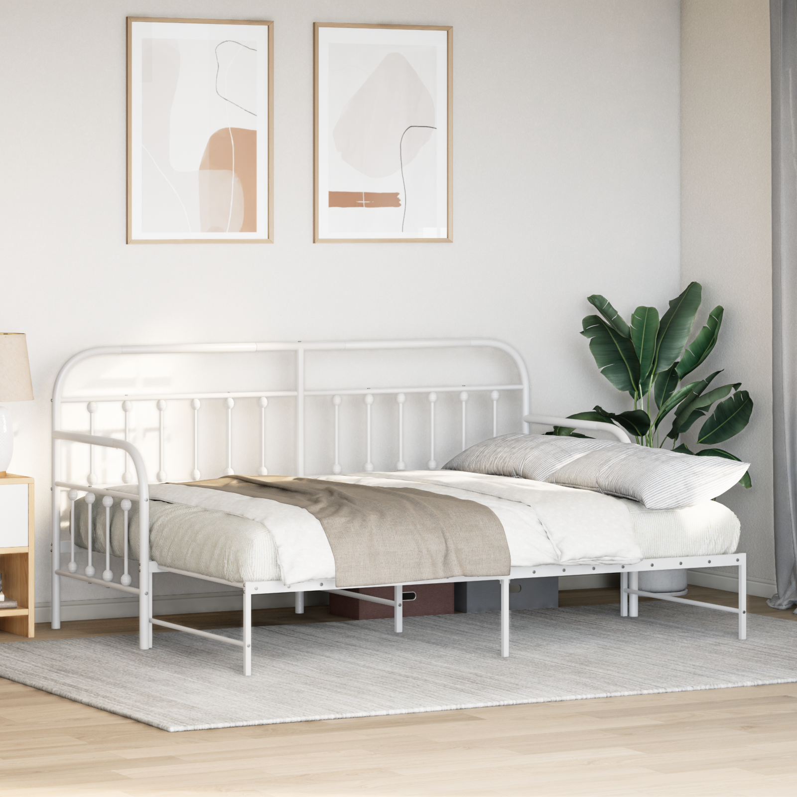 Dienos lovos rėmas su čiužiniu Baltas 75x190 cm Plienas - Image 5