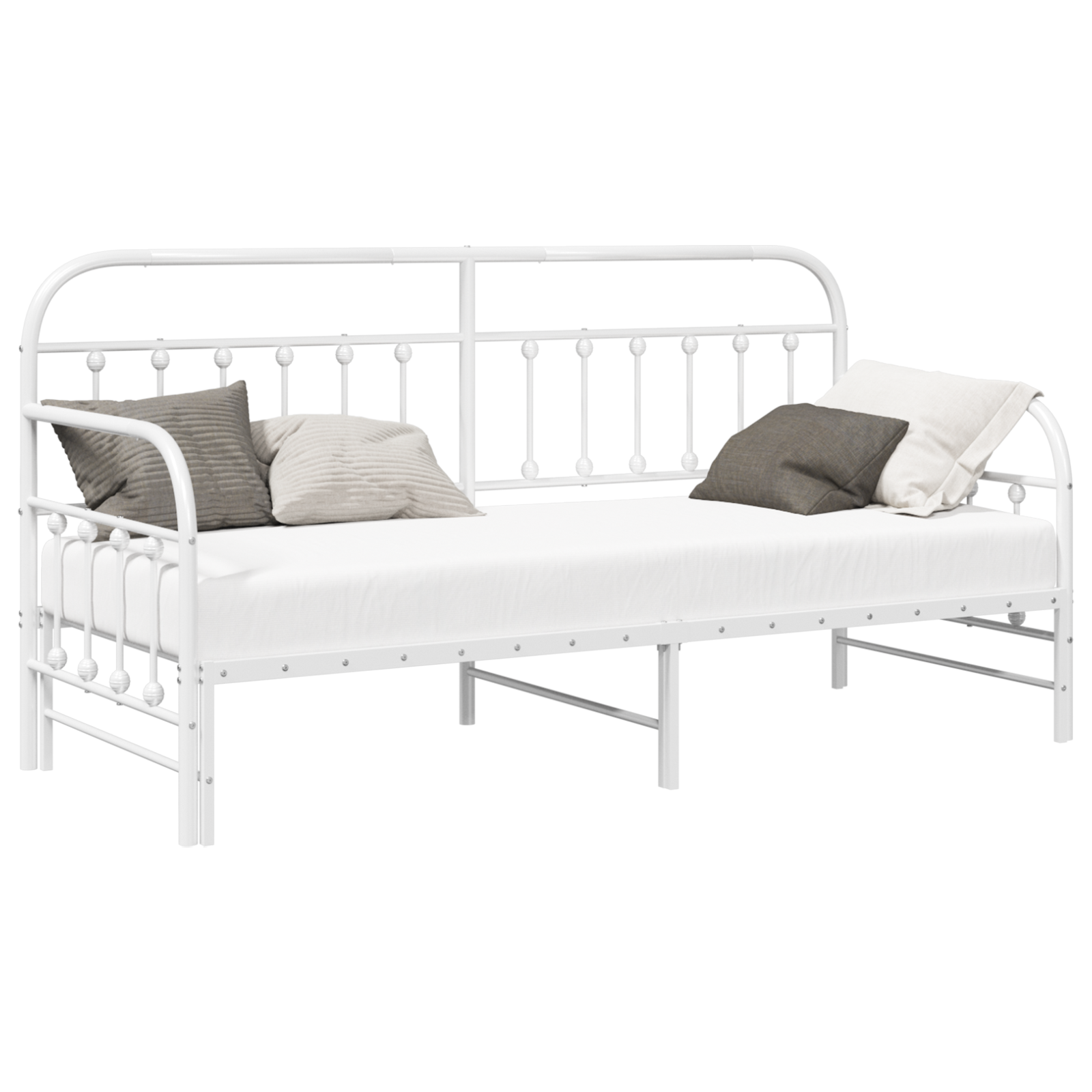 Dienos lovos rėmas su čiužiniu Baltas 75x190 cm Plienas - Image 2