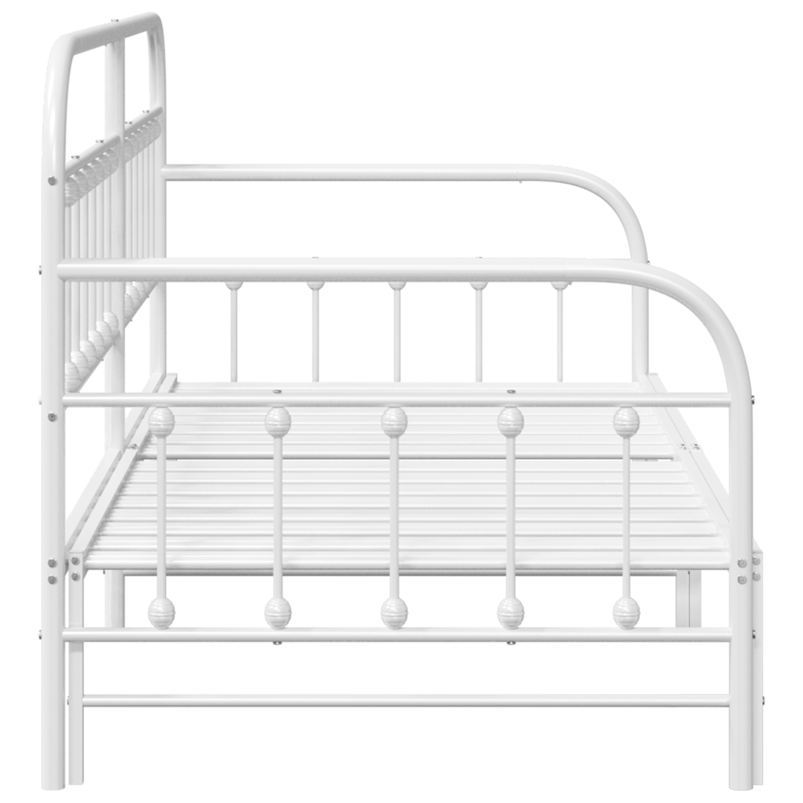 Dienos lovos rėmas su trambula baltas 90x200 cm plienas - Image 7