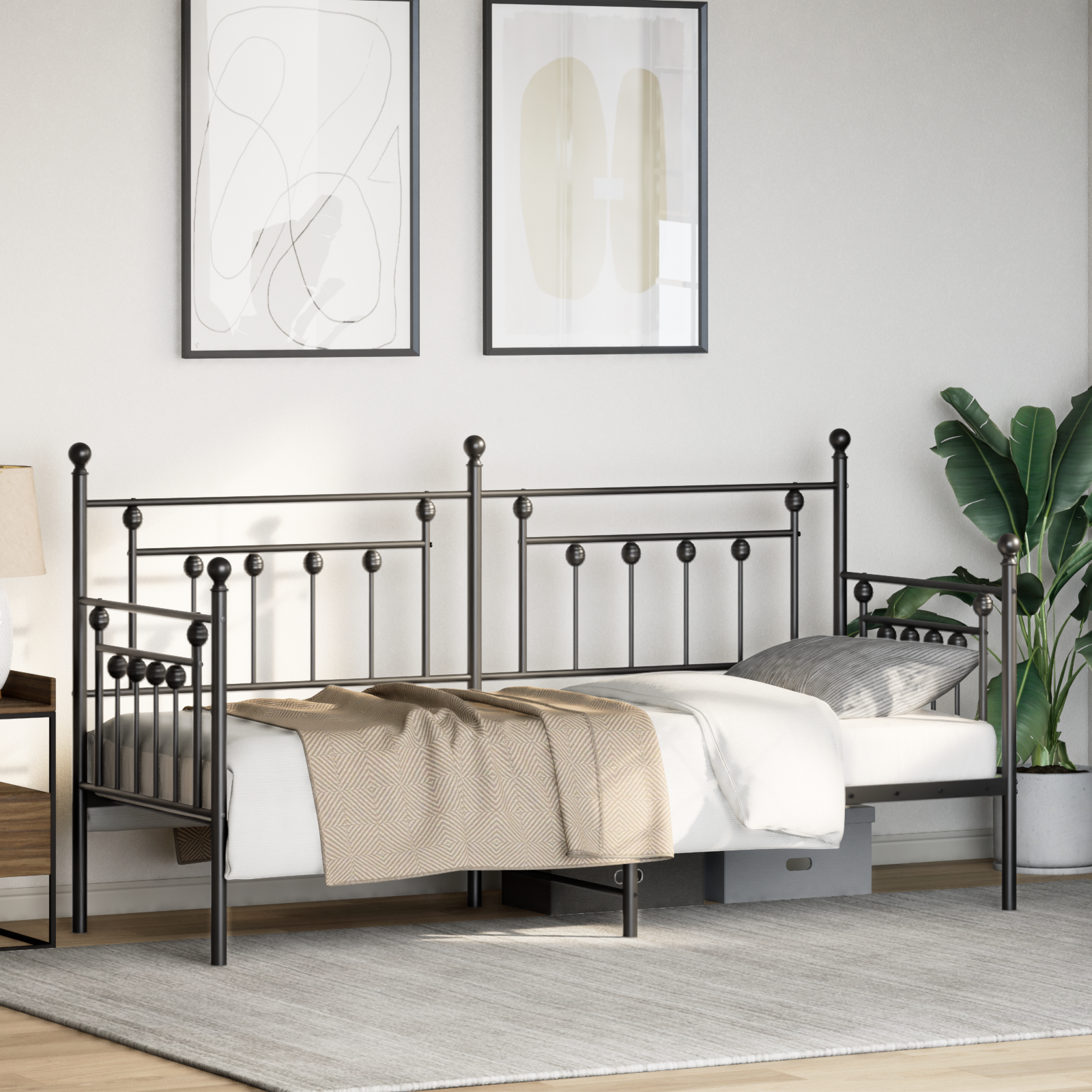 Beds & Bed Frames Black Metal 75 x 190 cm Black Bed Frame - Image 5