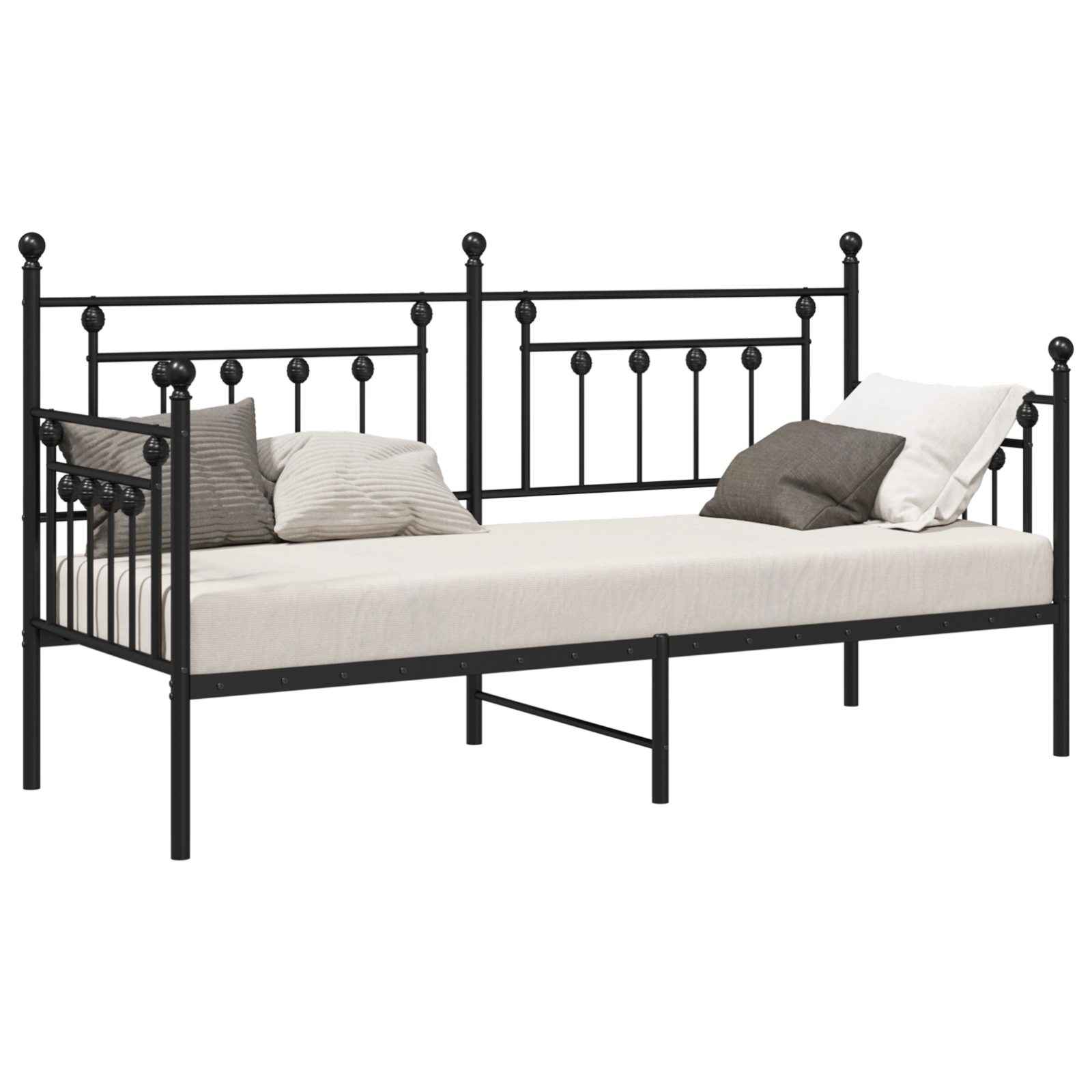 Daybed Frame Black 80x200 cm Steel - Image 2