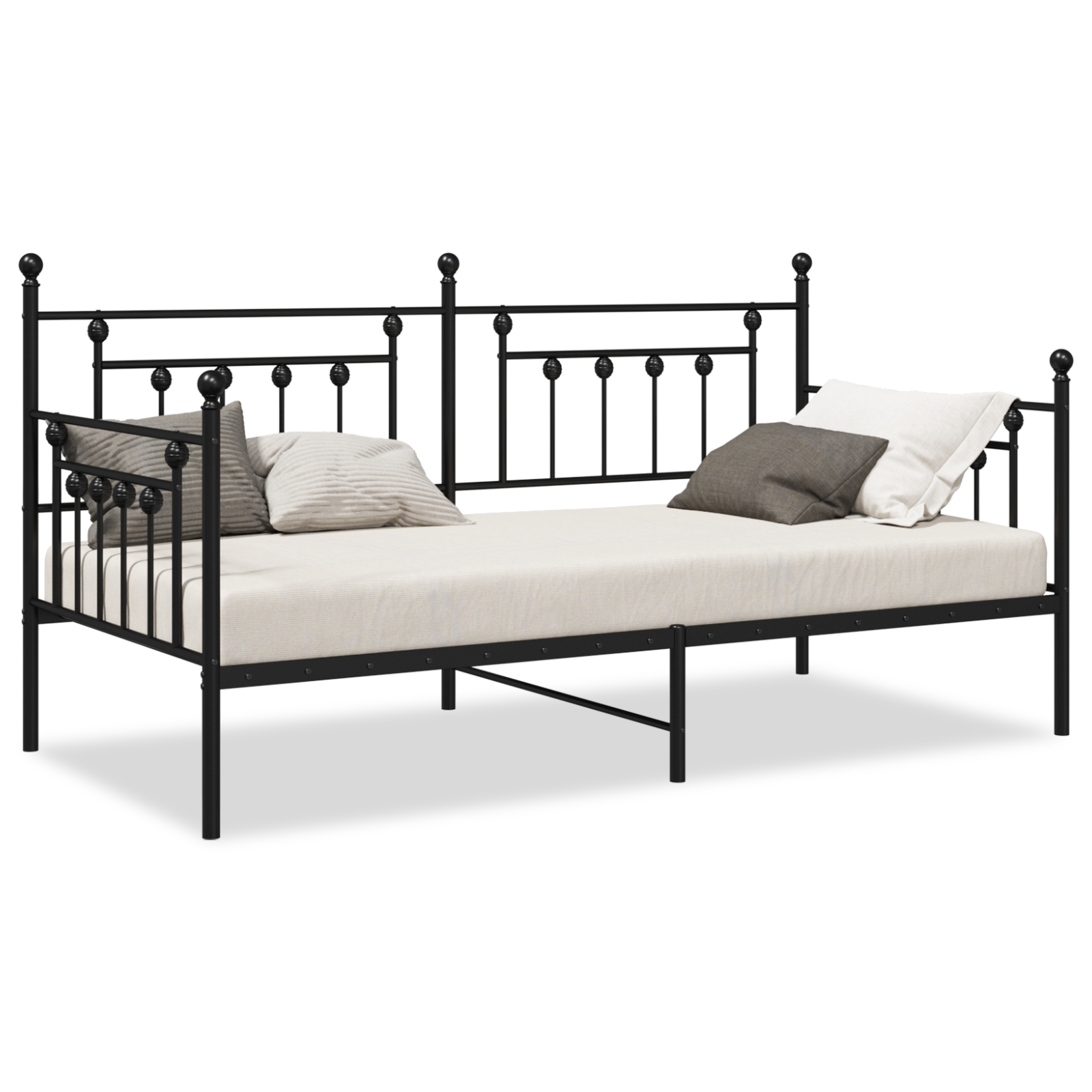 Daybed Frame Black 100x190 cm Steel - Image 4