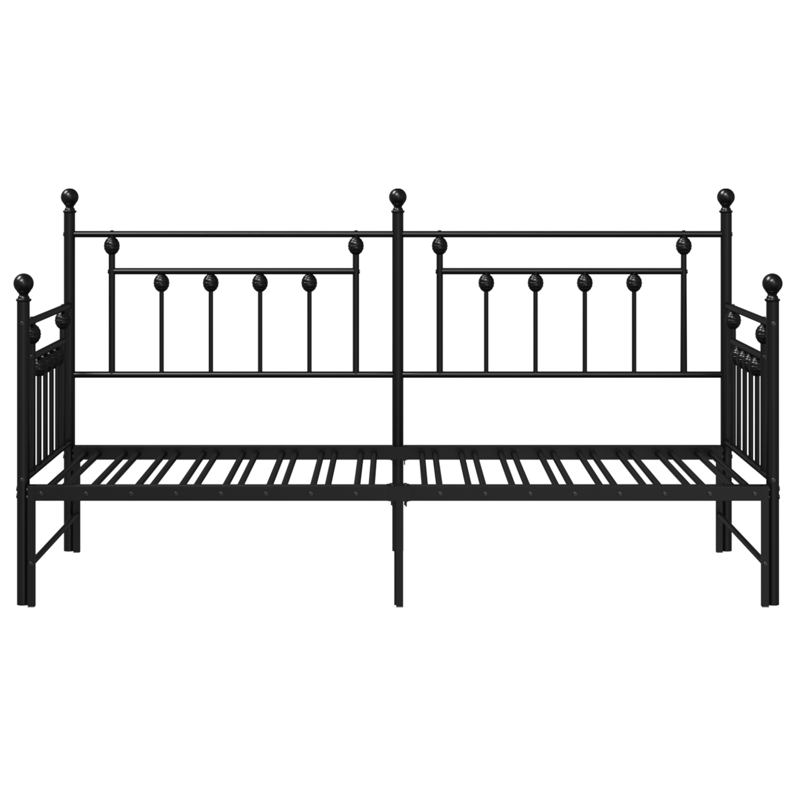 Daybed Frame with Trundle Black 80x200 cm Steel - Image 6