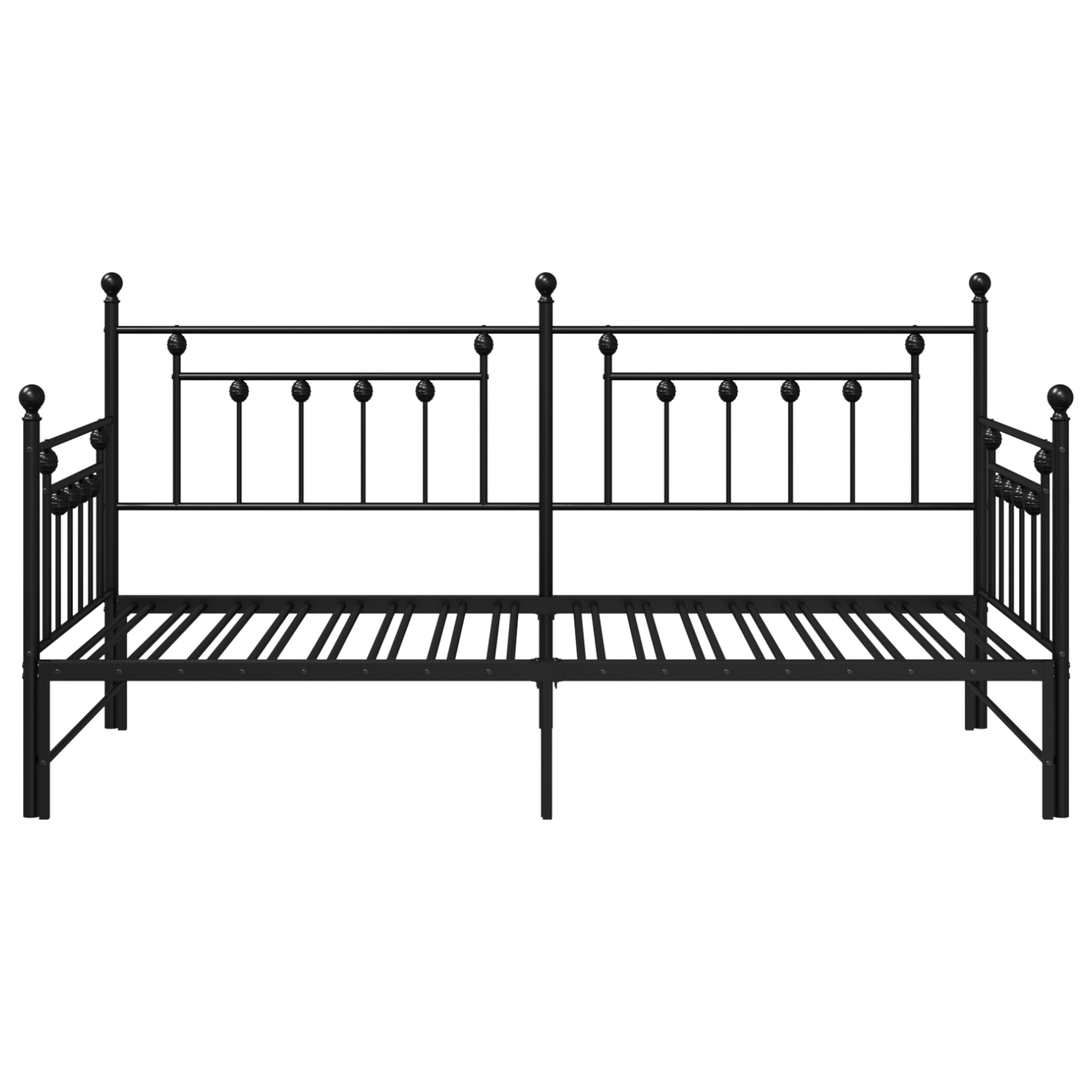 Black Daybed Frame with Trundle, 90x200 cm, Made of Steel - Image 6