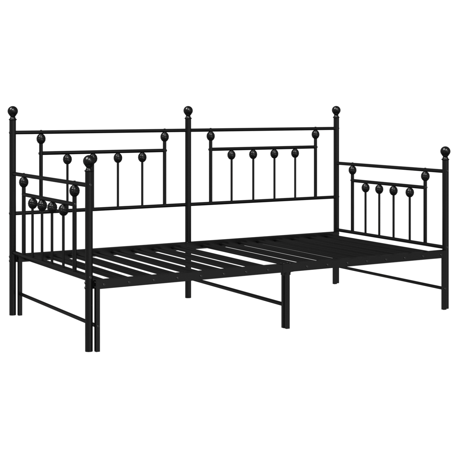 Black Daybed Frame with Trundle - 100x190 cm Steel - Image 3