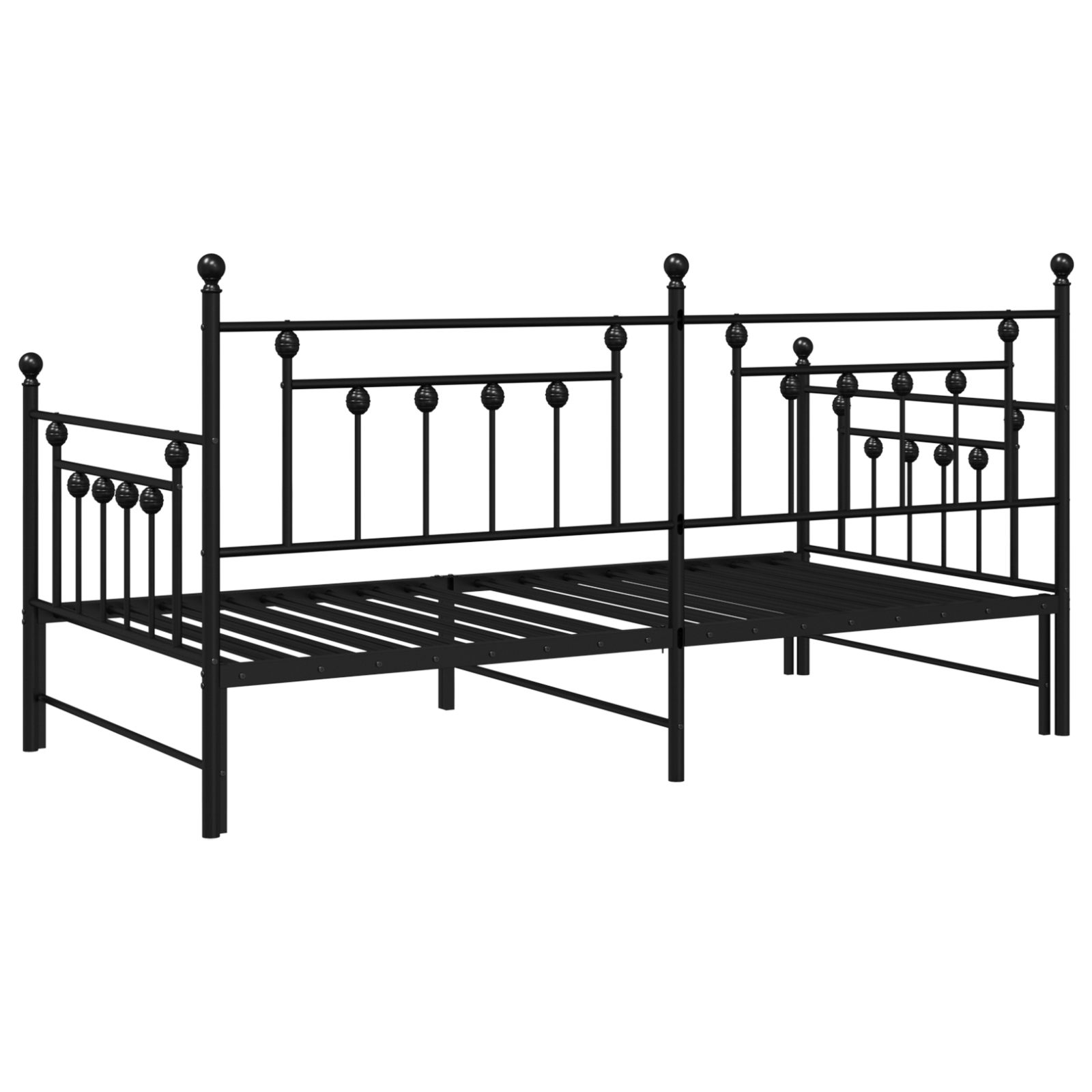 Black Daybed Frame with Trundle - 100x190 cm Steel - Image 8