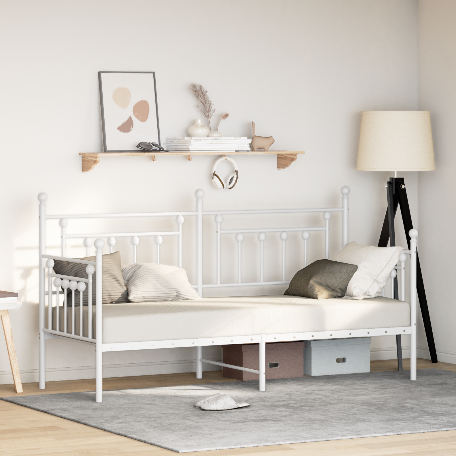 Daybed Frame White 80x200 cm Steel