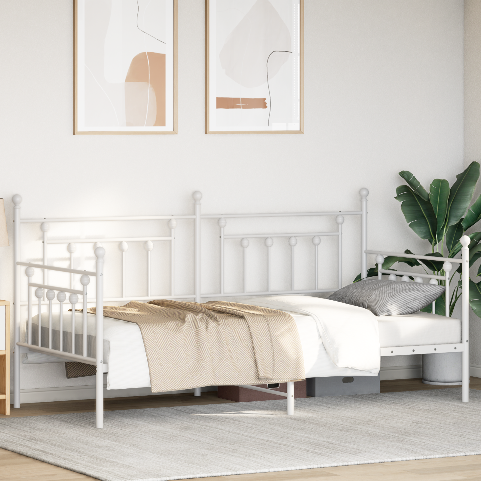 Daybed Frame White 100x200 cm Steel - Image 5