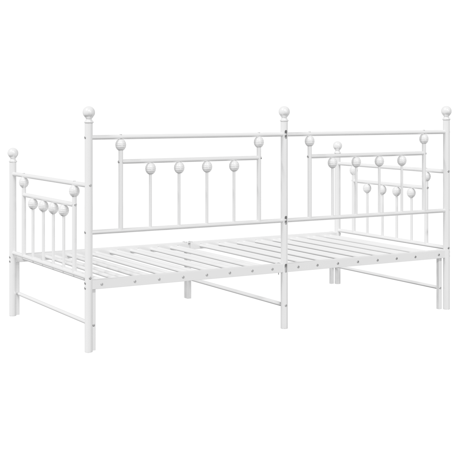 Daybed Frame with Trundle White 90x200 cm Steel - Image 8