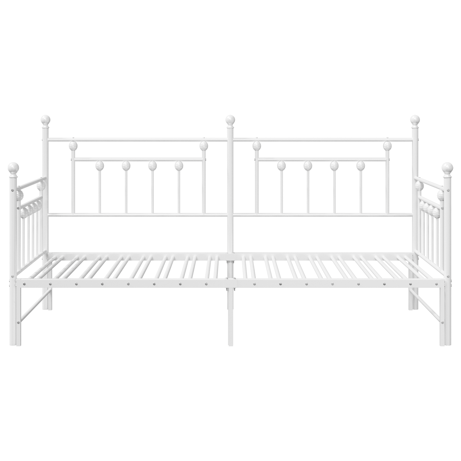 Daybed Frame with Trundle White 90x200 cm Steel - Image 6