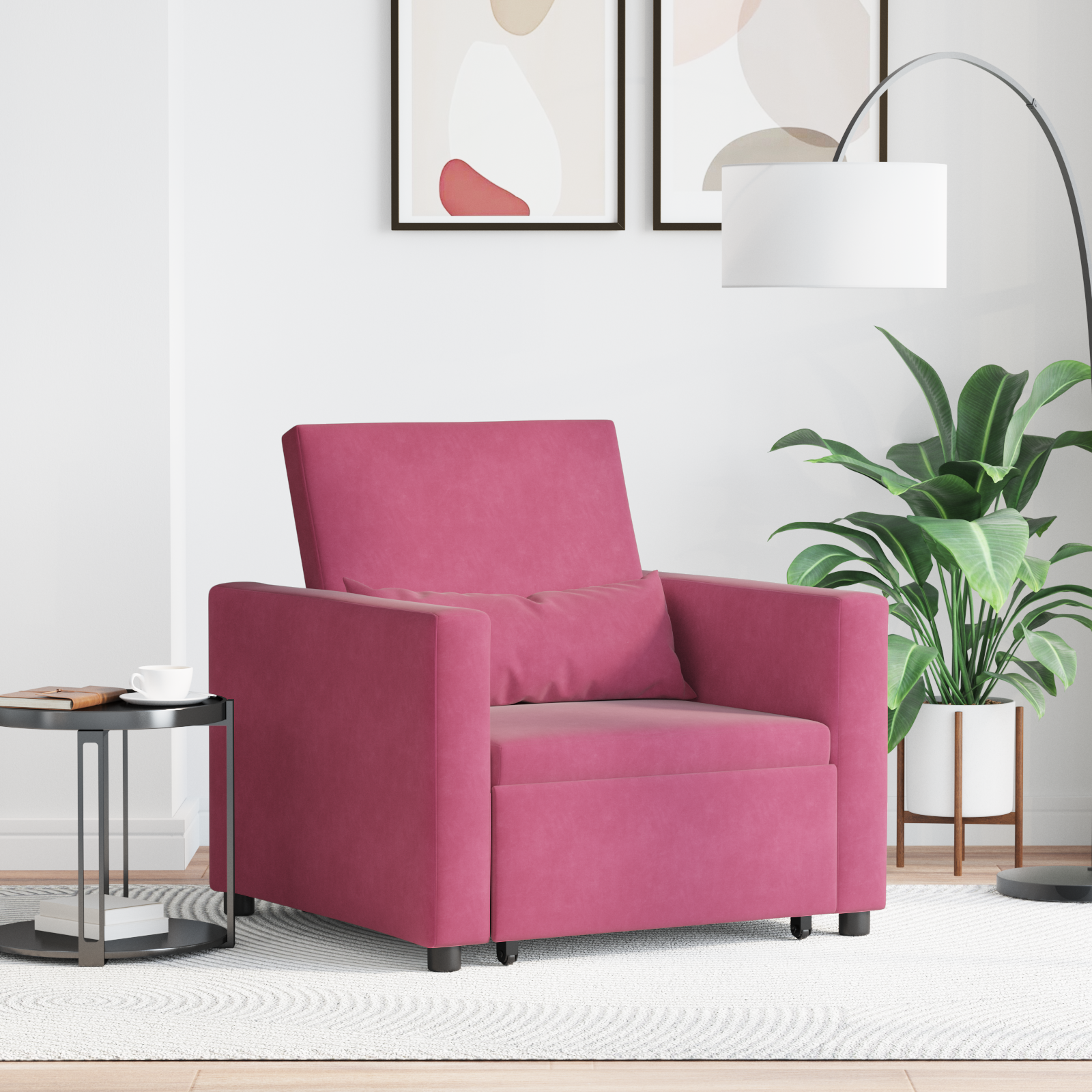 Thumbnail - vidaXL 3-in-1 Schlafsofa Weinrot Samt