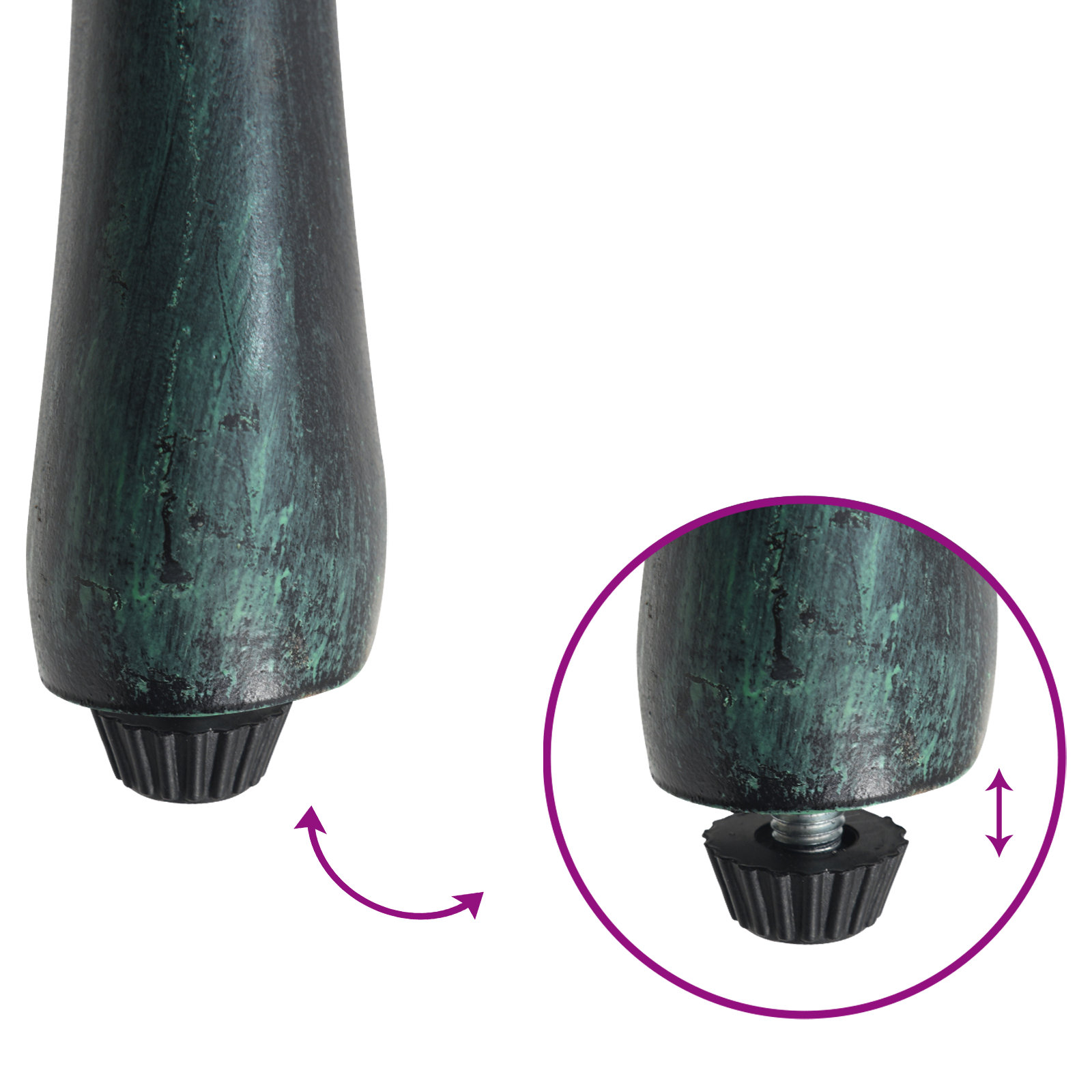 Garden Chairs Stackable 4 pcs Green Cast Aluminium - Image 10