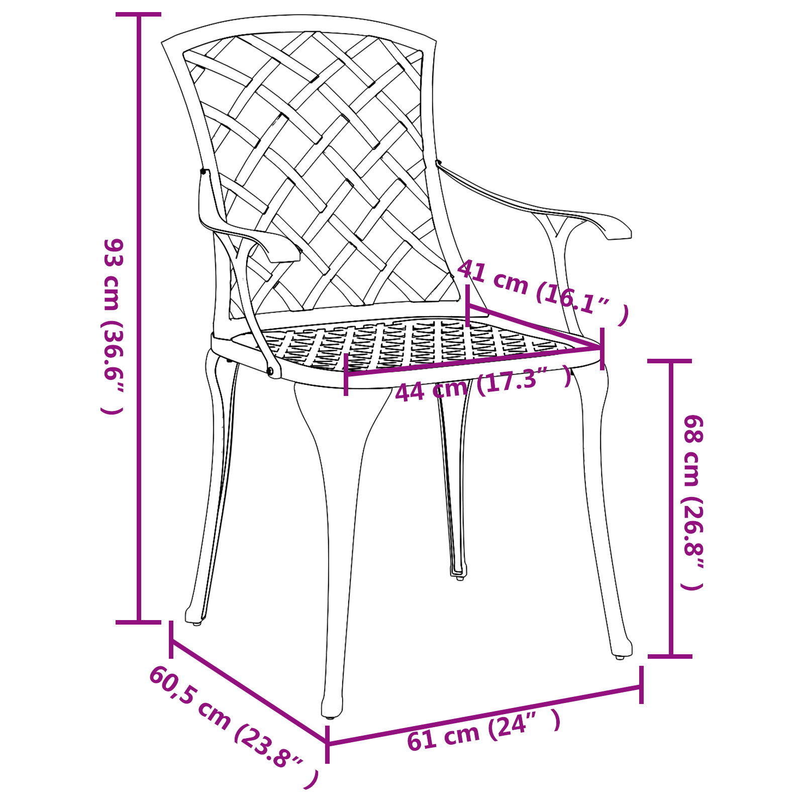 Garden Chairs Stackable 4 pcs Green Cast Aluminium - Image 11