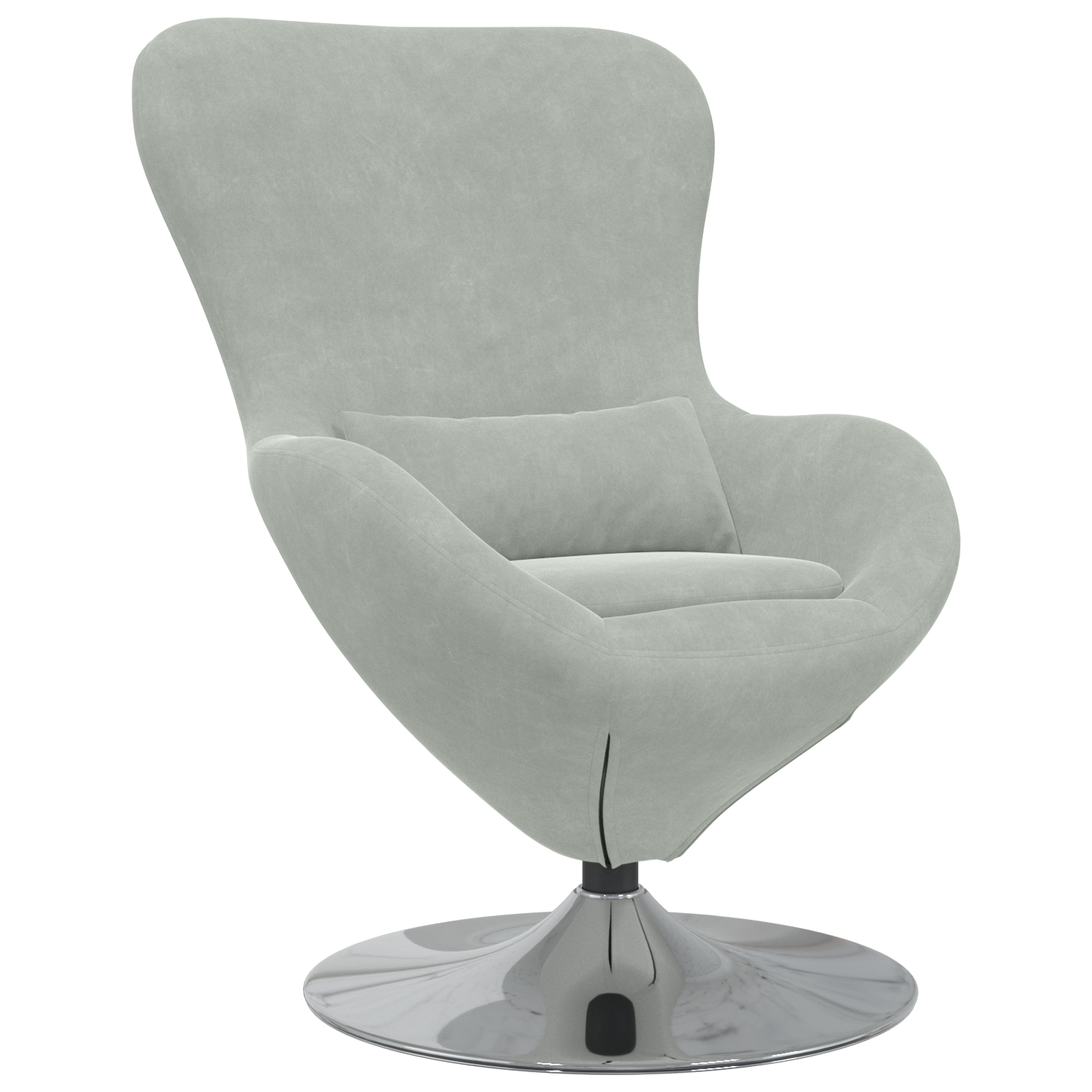 Egg Chair Light Grey Velvet - Image 2