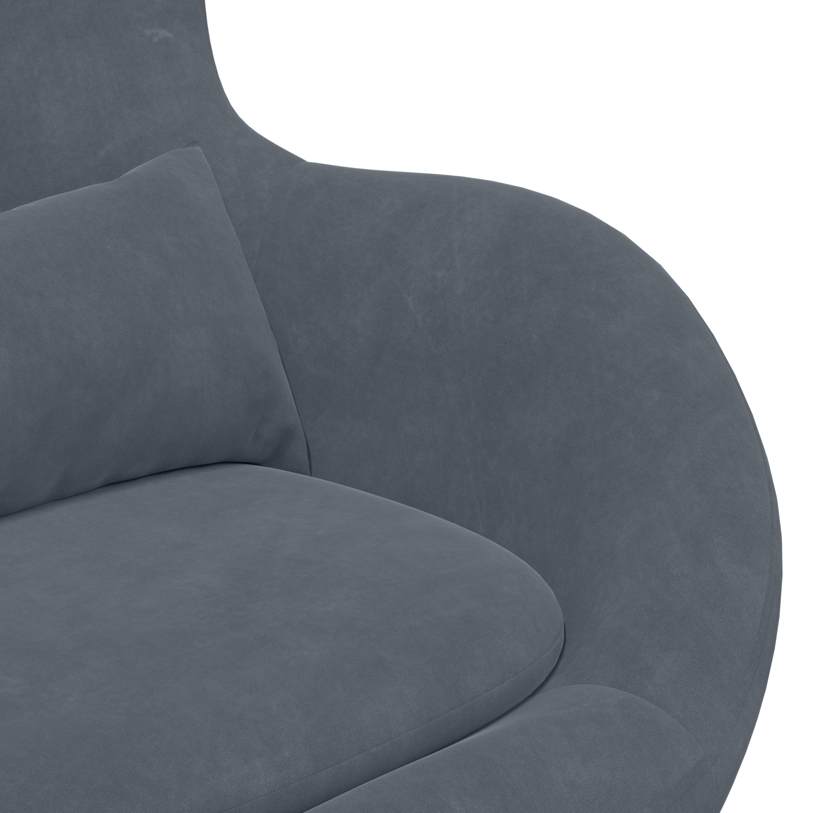 Egg Chair Dark Grey Velvet - Image 7