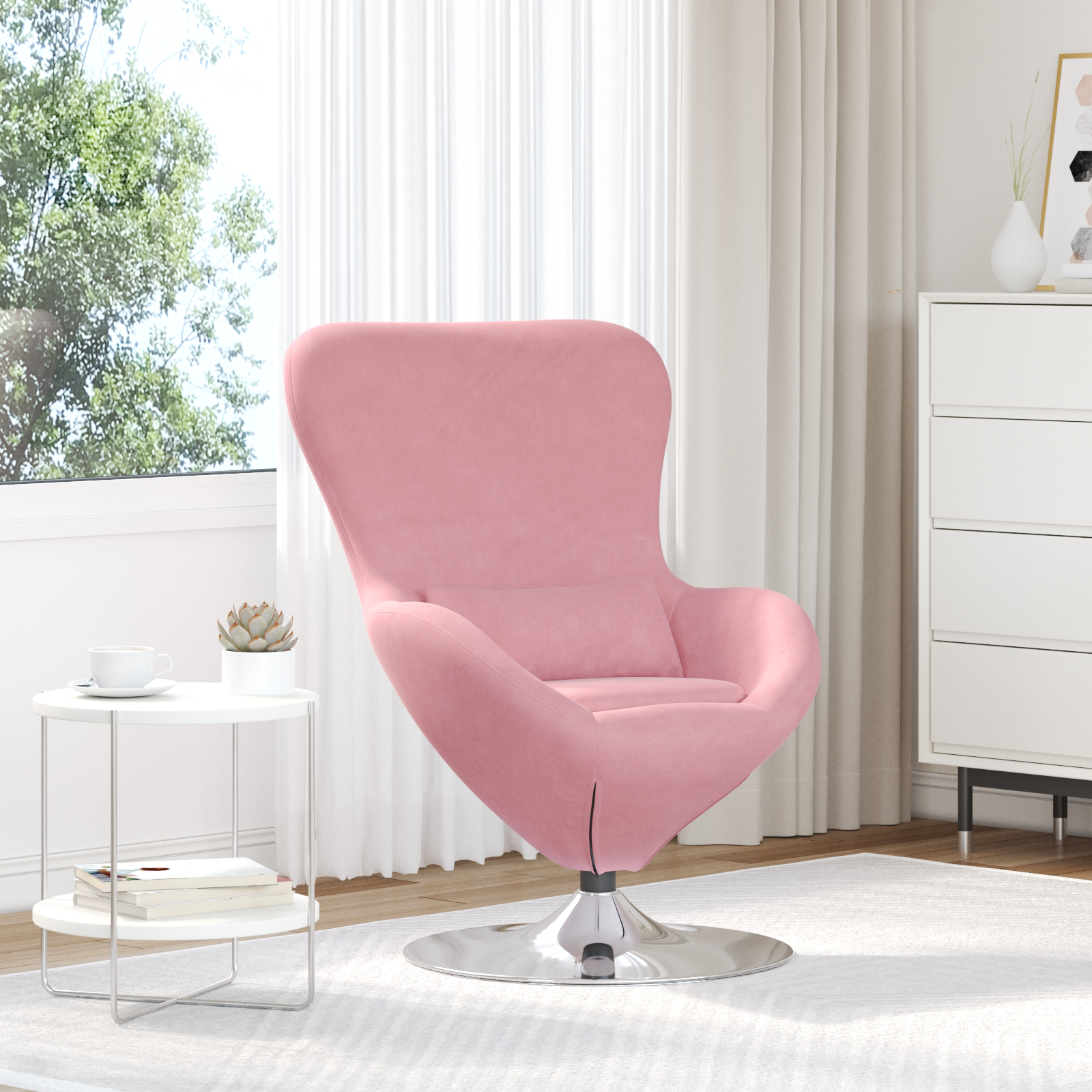 Egg Chair Pink Velvet