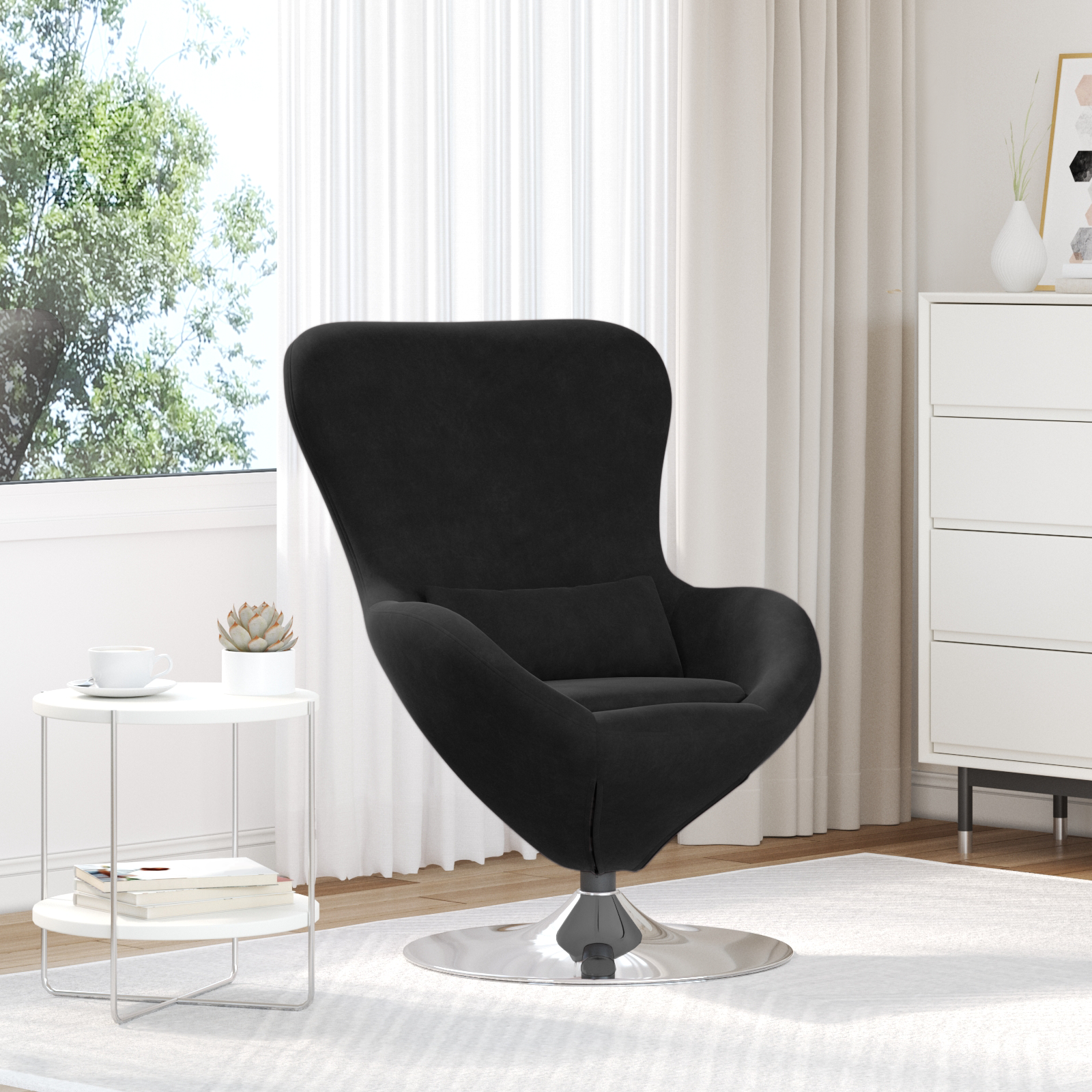 Egg Chair Black Velvet