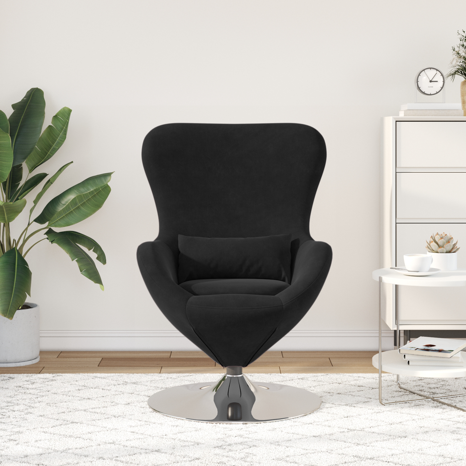 Egg Chair Black Velvet - Image 3