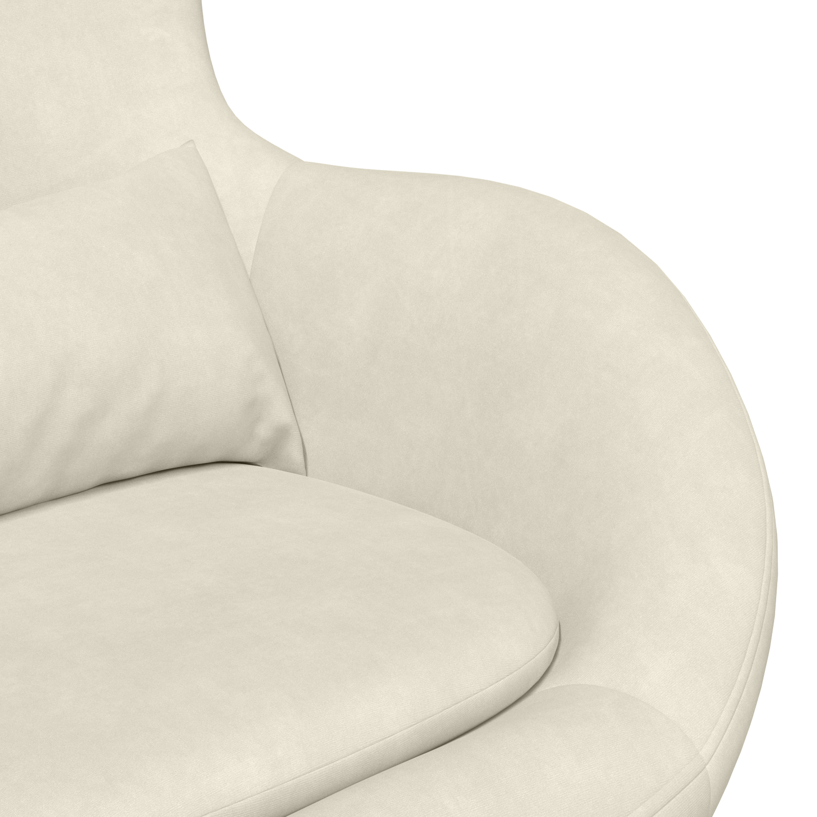 Egg Chair Cream Velvet - Image 7
