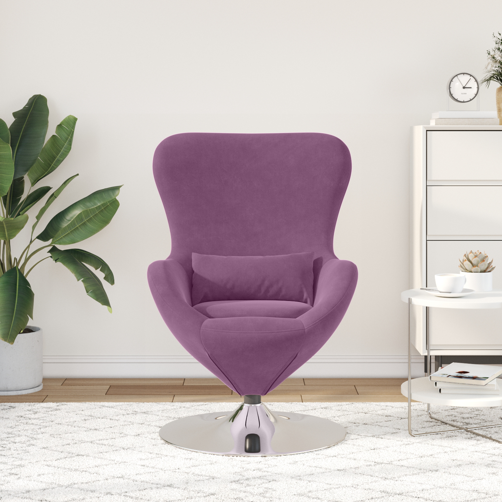Egg Chair Purple Velvet - Image 3