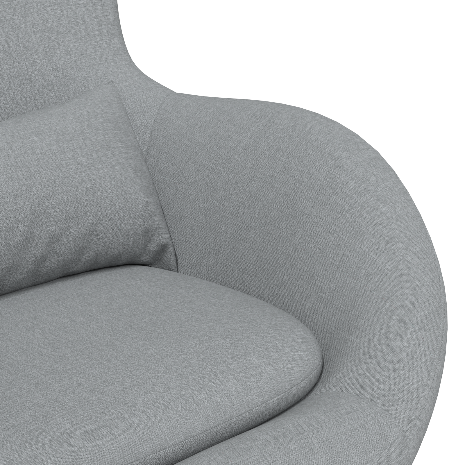 Egg Chair Light Grey Fabric - Image 7