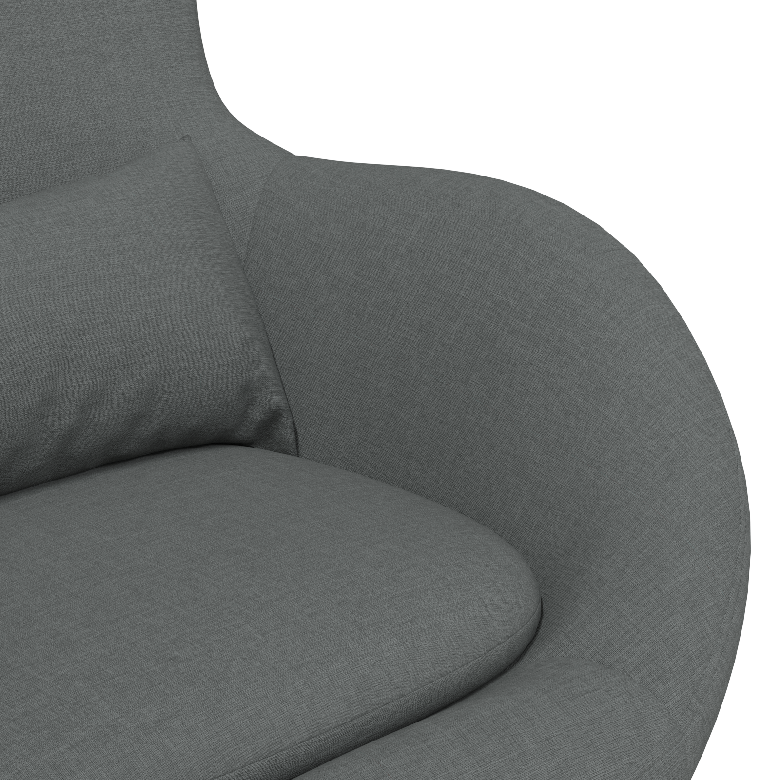 Egg Chair Dark Grey Fabric - Image 7