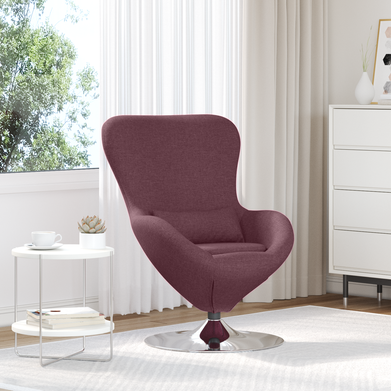 Egg Chair Purple Fabric