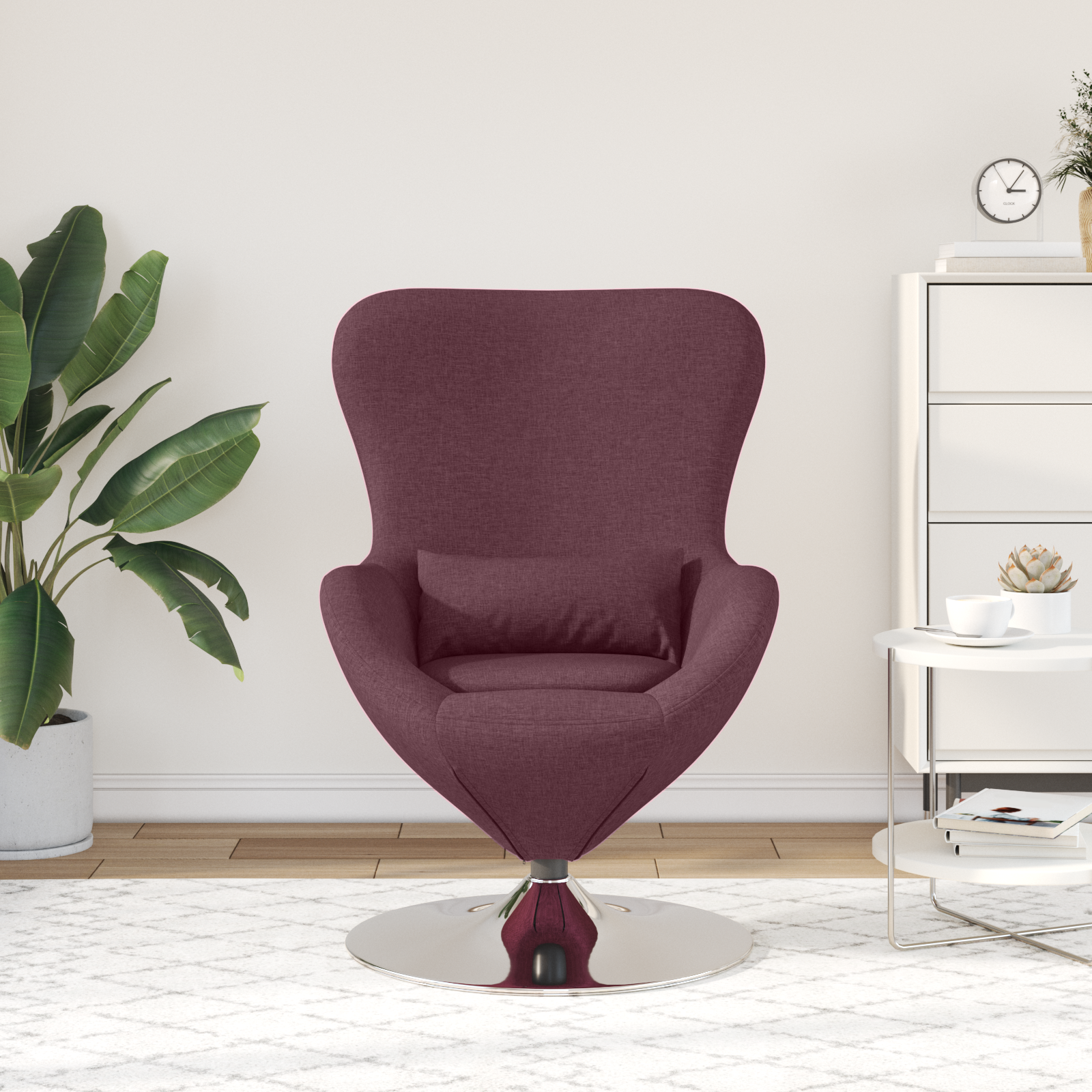 Egg Chair Purple Fabric - Image 3