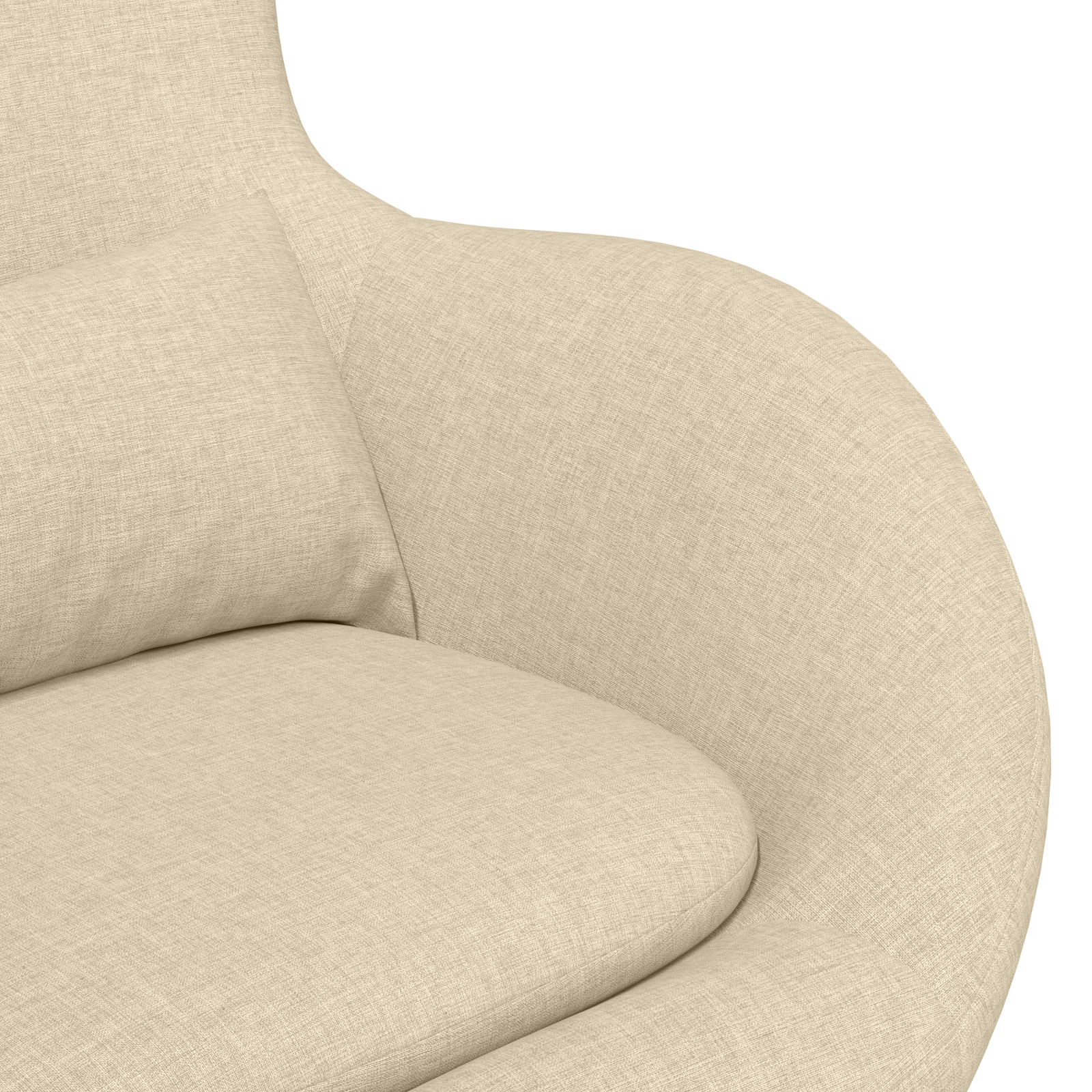 Egg Chair Cream Fabric - Image 7