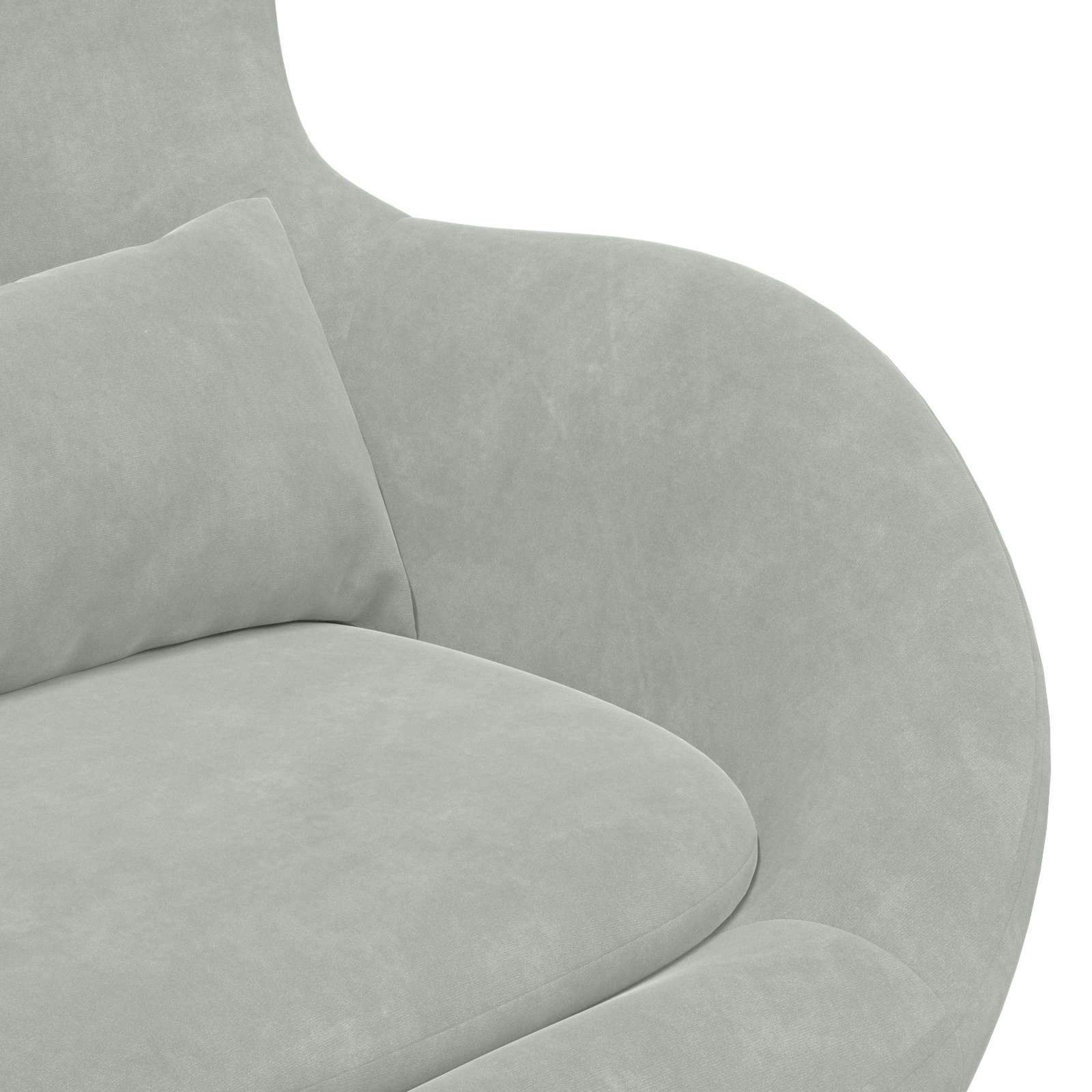 Egg Chair with Footstool Light Grey Velvet - Image 7