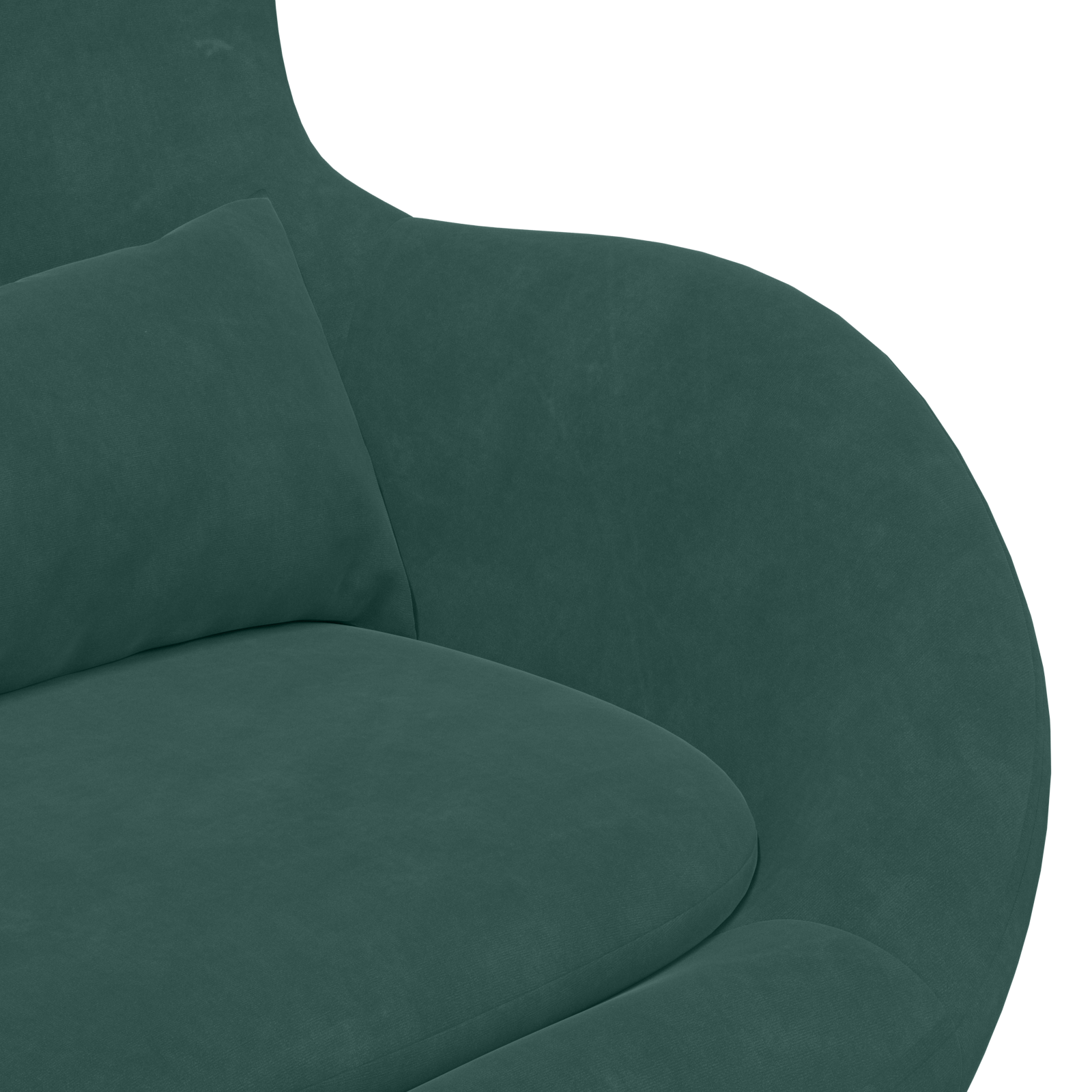 Egg Chair with Footstool Dark Green Velvet - Image 7
