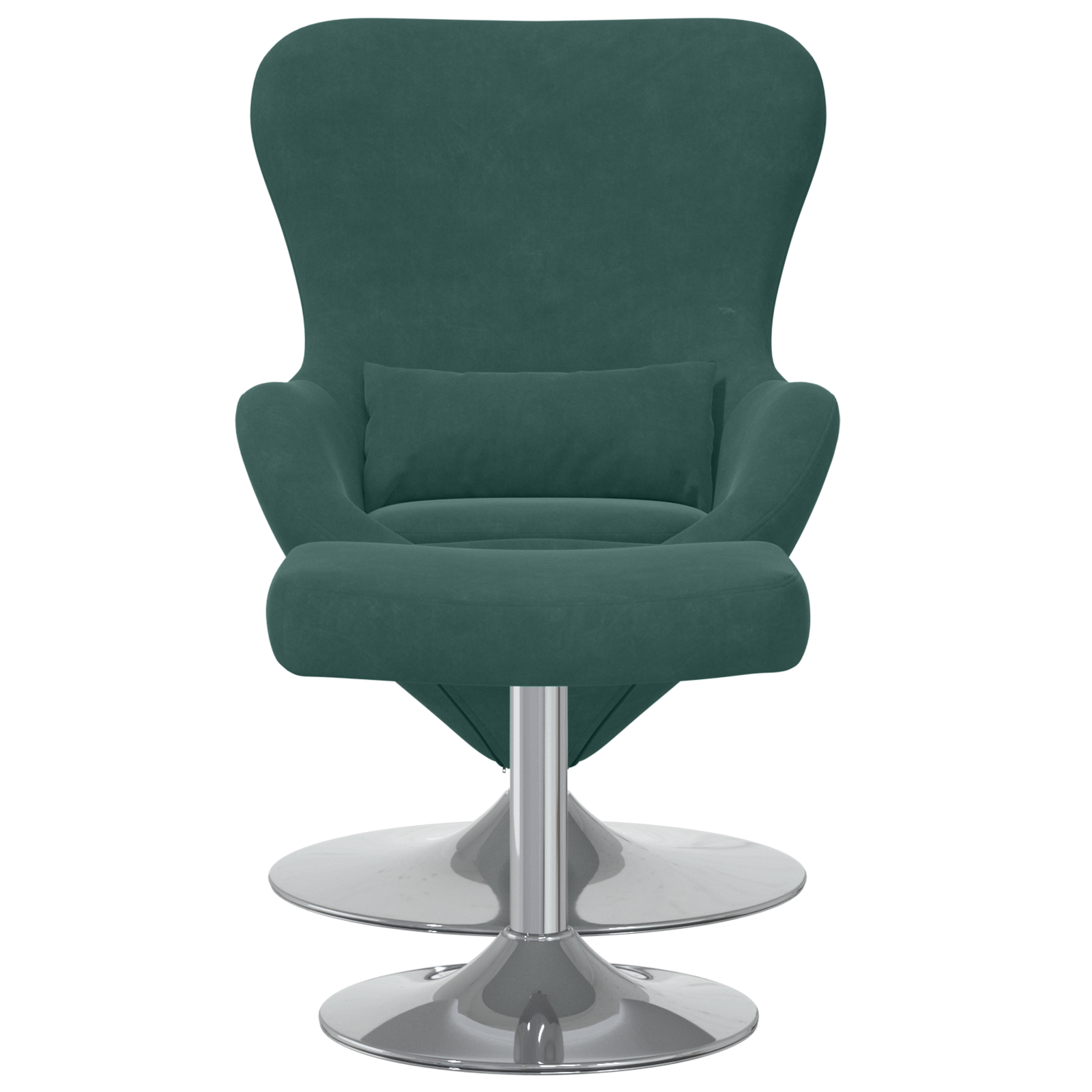 Egg Chair with Footstool Dark Green Velvet - Image 4