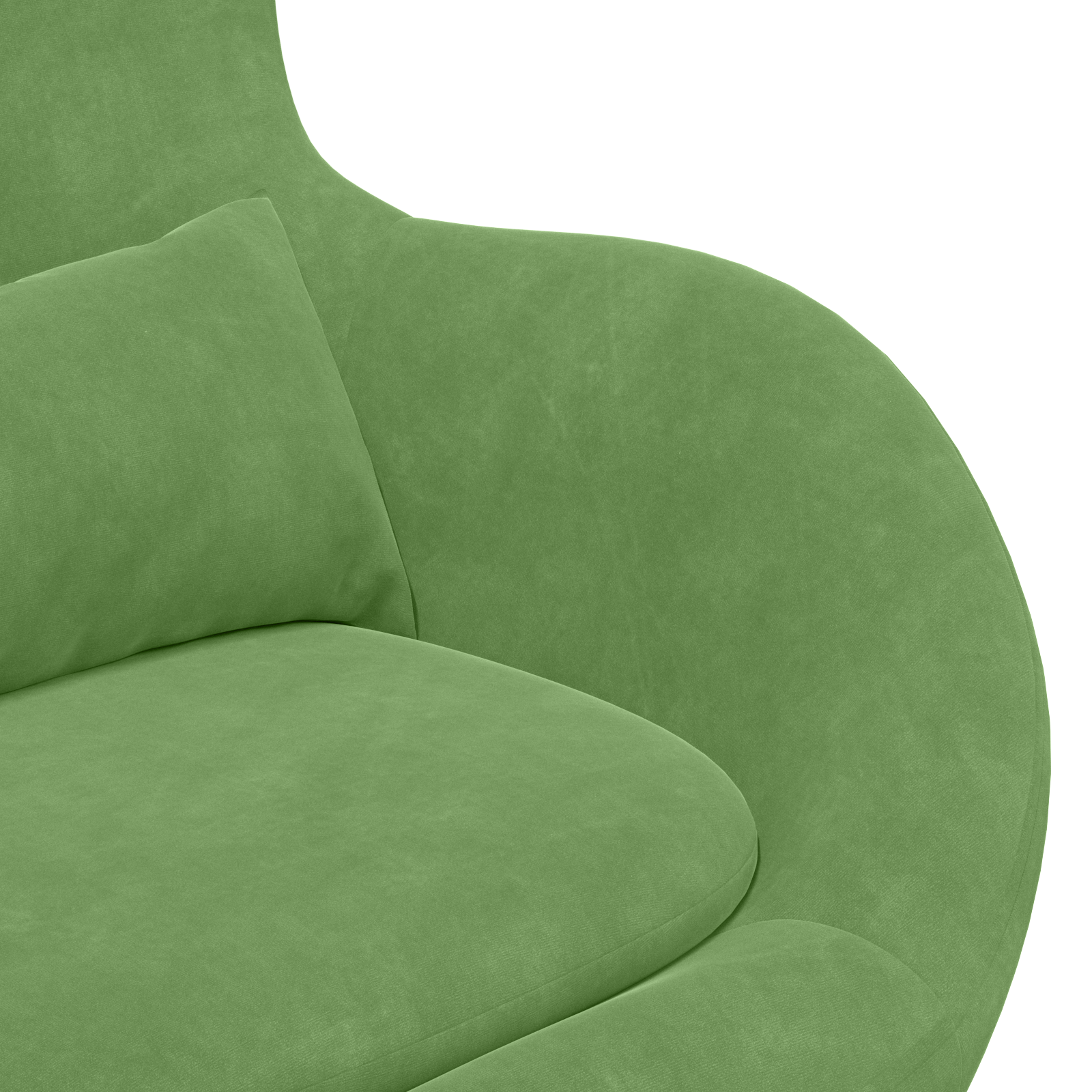 Egg Chair with Footstool Light Green Velvet - Image 7
