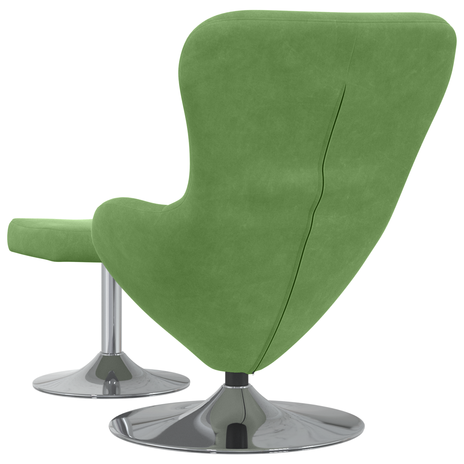 Egg Chair with Footstool Light Green Velvet - Image 6