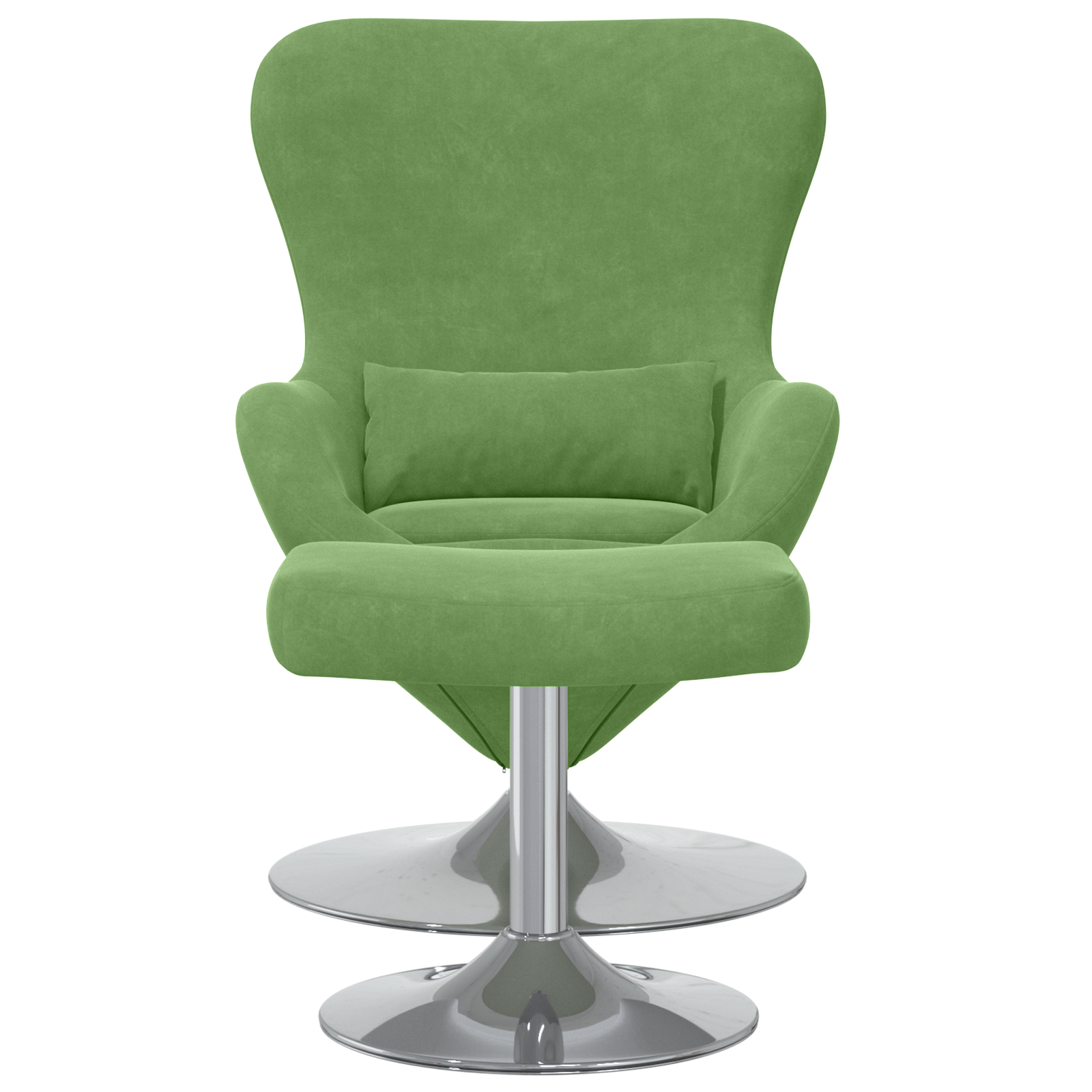 Egg Chair with Footstool Light Green Velvet - Image 4