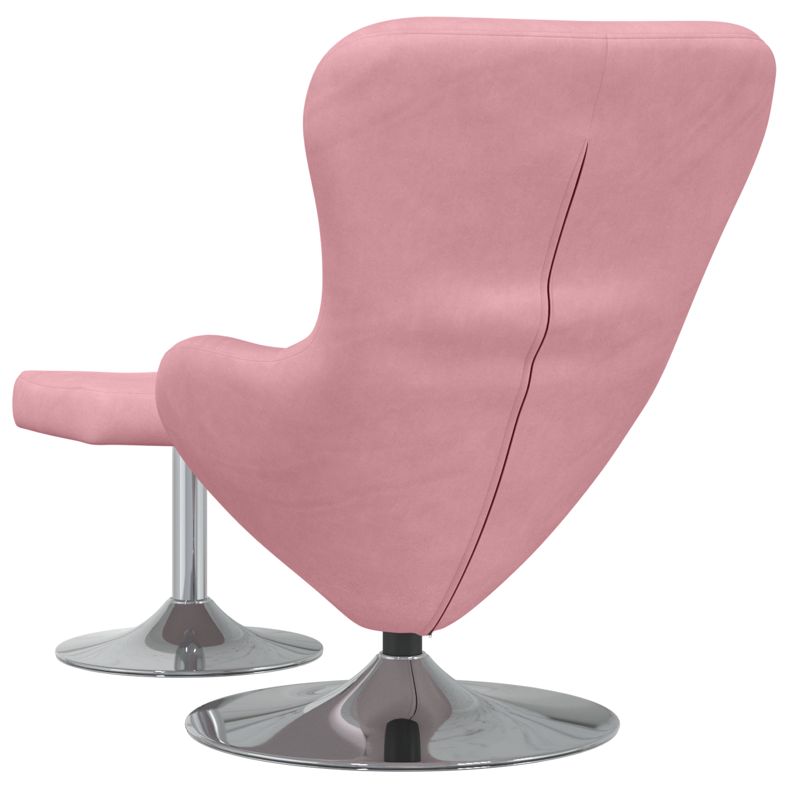Egg Chair with Footstool Pink Velvet - Image 6