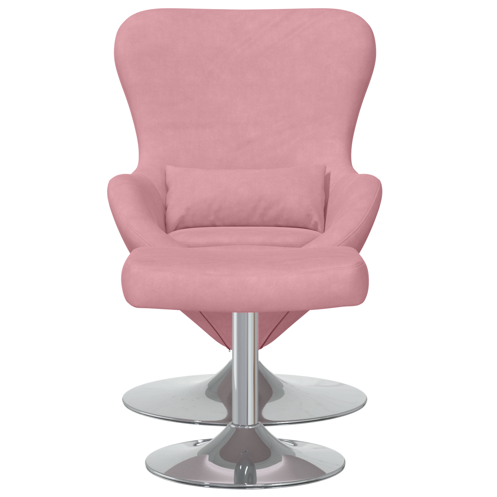 Egg Chair with Footstool Pink Velvet - Image 4
