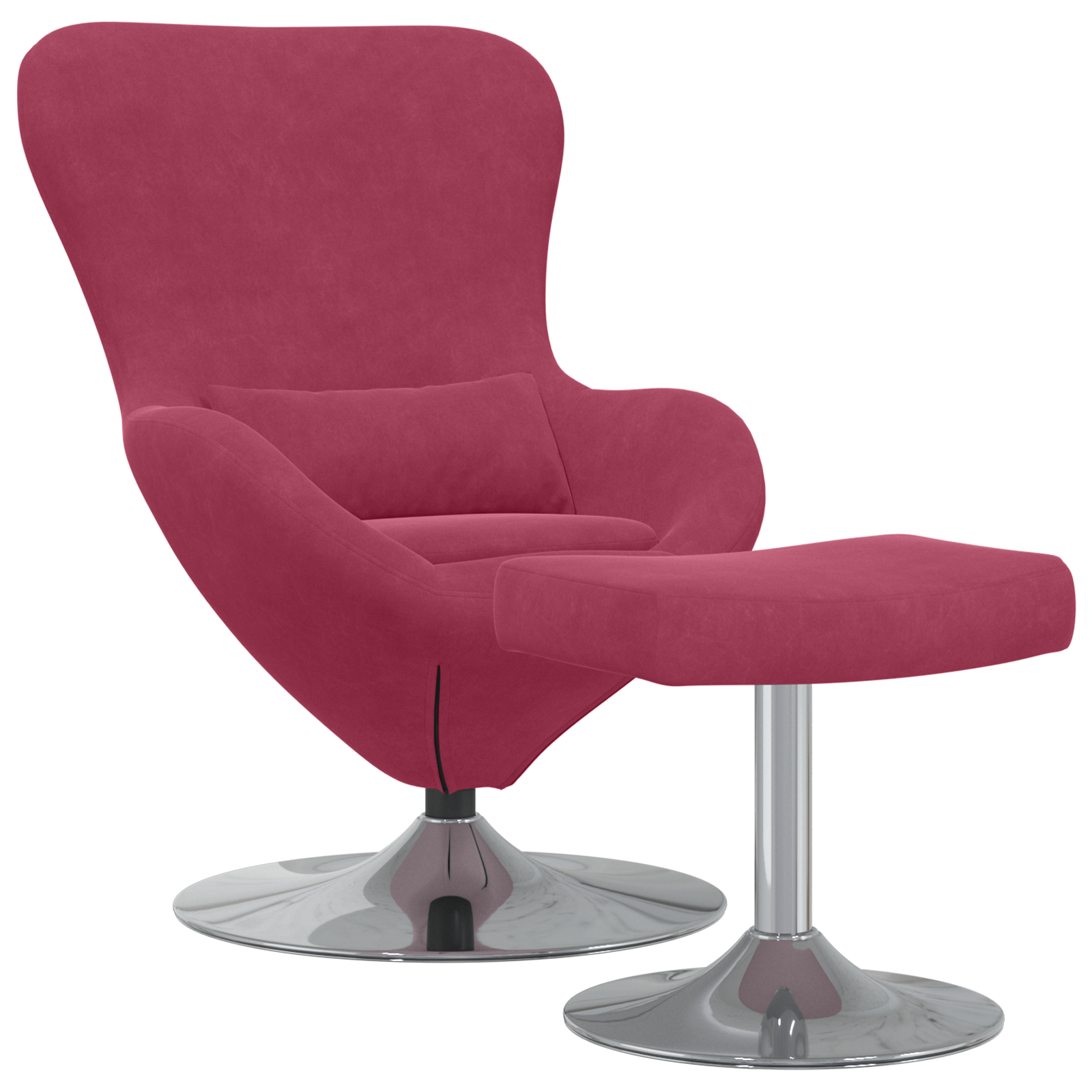Egg Chair with Footstool Wine Red Velvet - Image 2