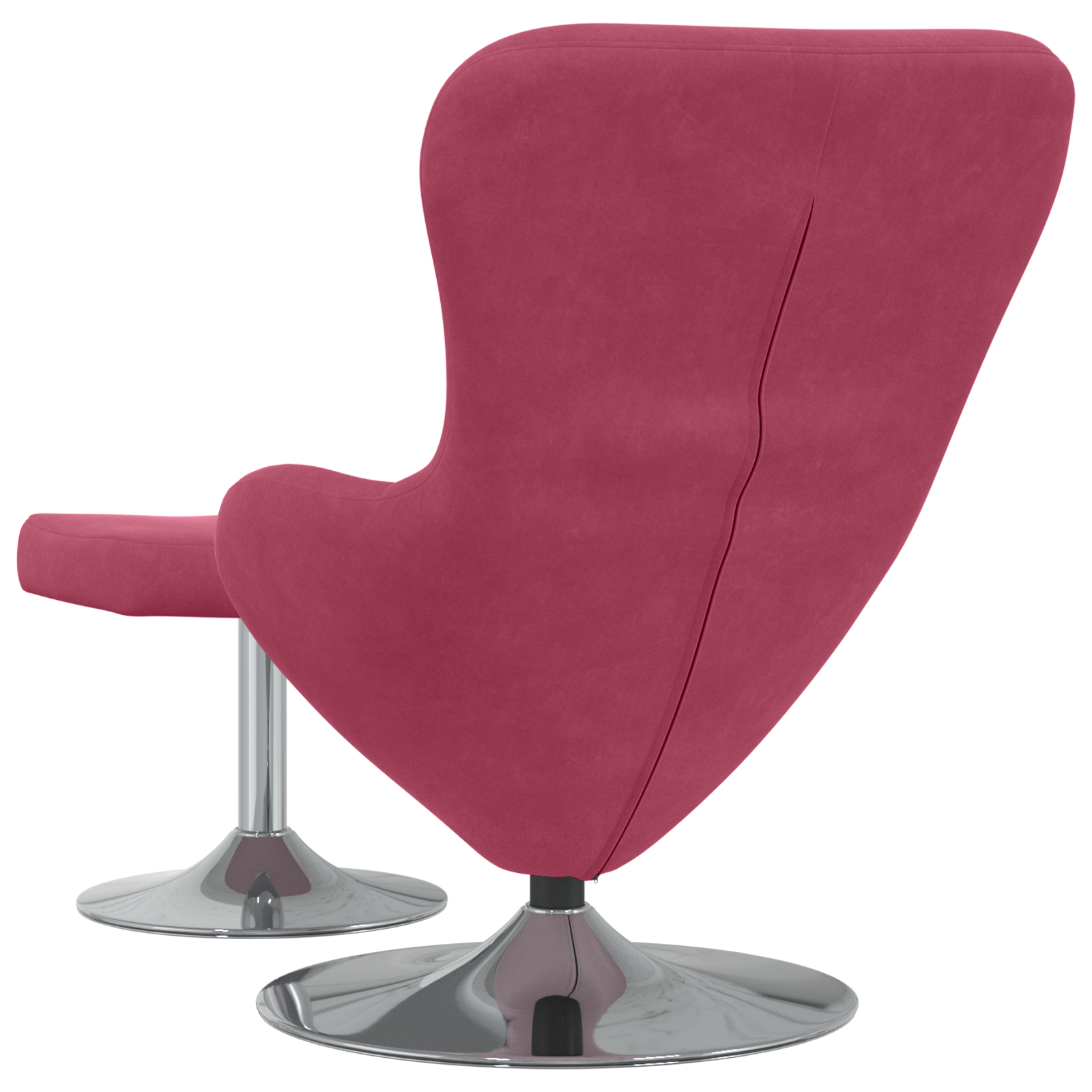 Egg Chair with Footstool Wine Red Velvet - Image 6