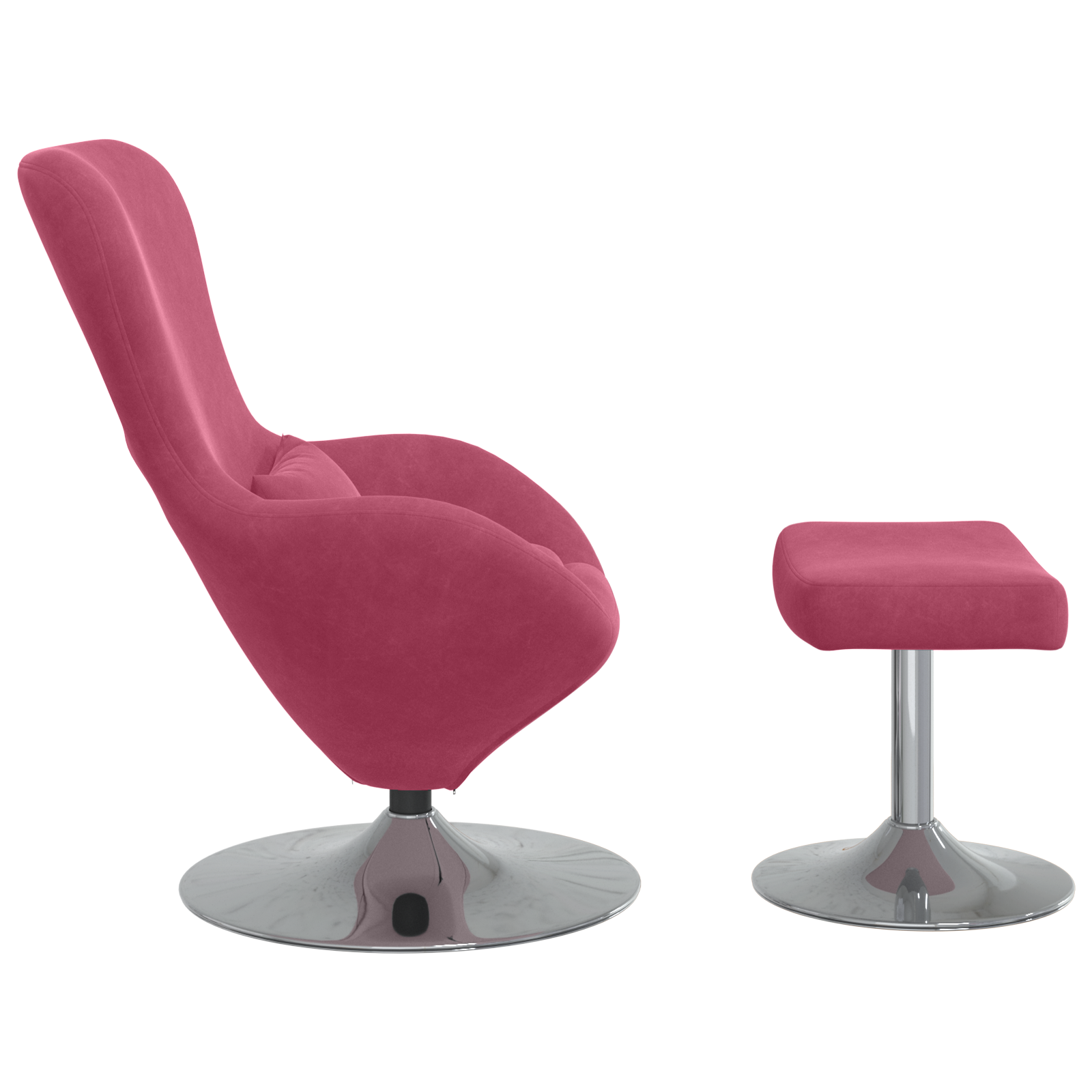 Egg Chair with Footstool Wine Red Velvet - Image 5