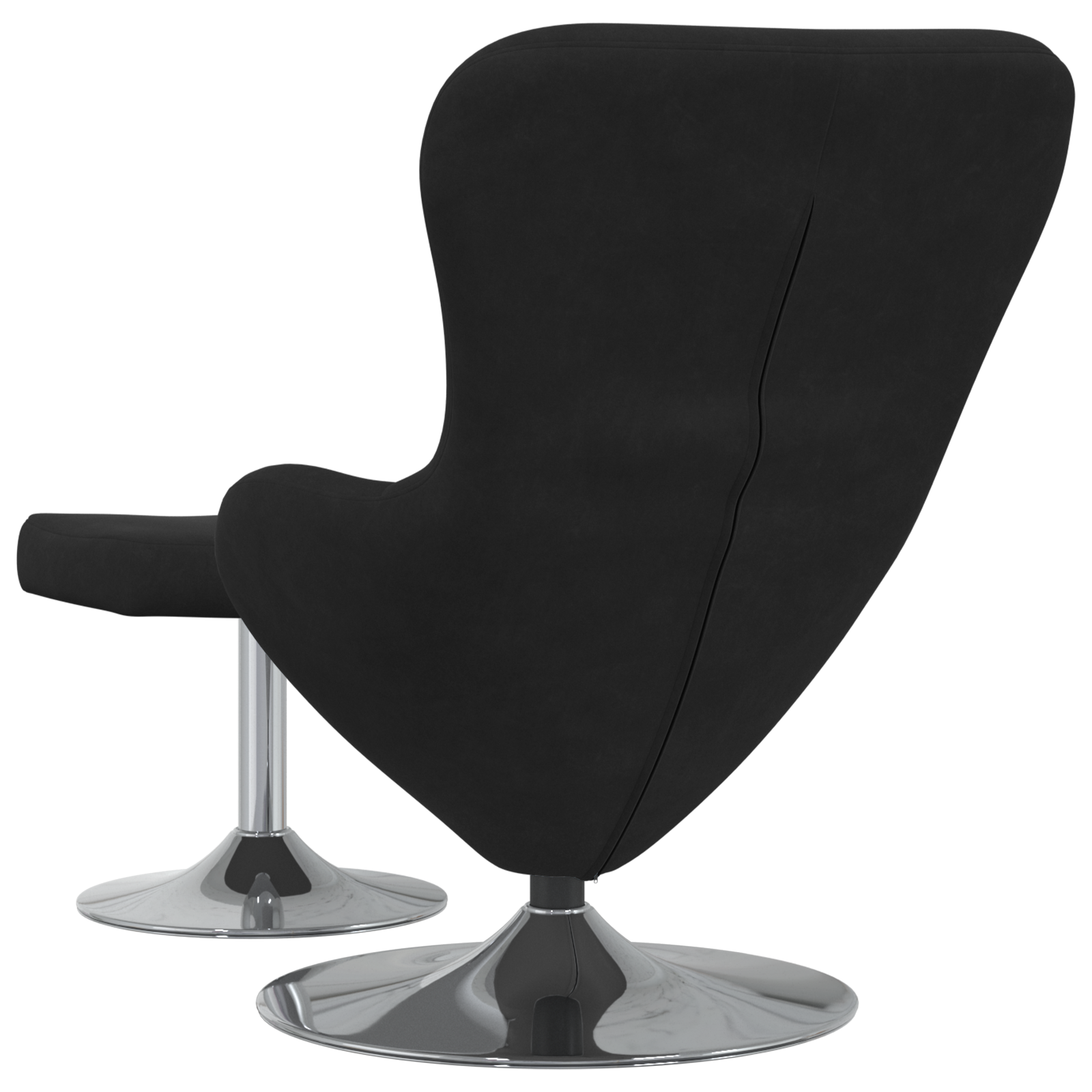 Egg Chair with Footstool Black Velvet - Image 6