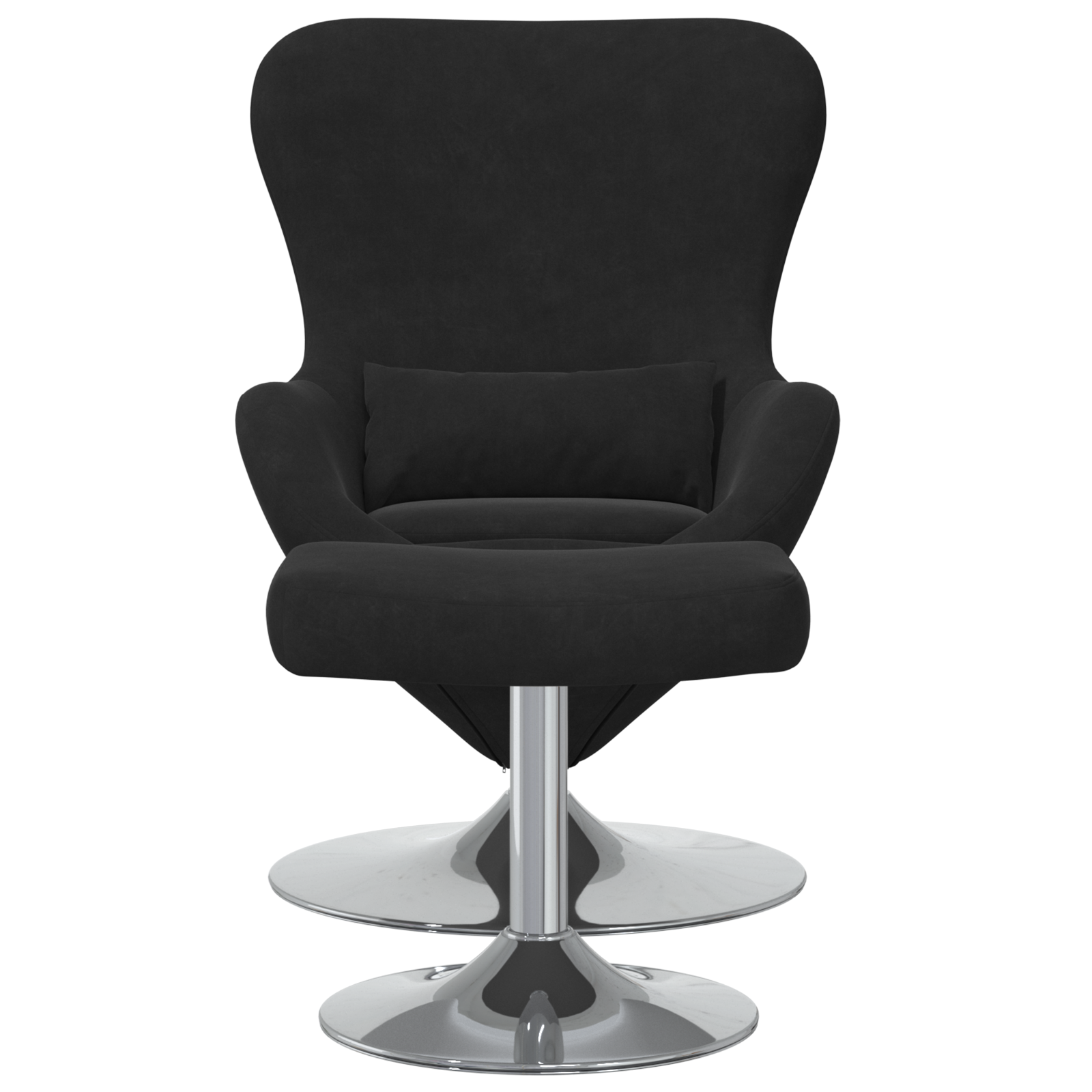 Egg Chair with Footstool Black Velvet - Image 4