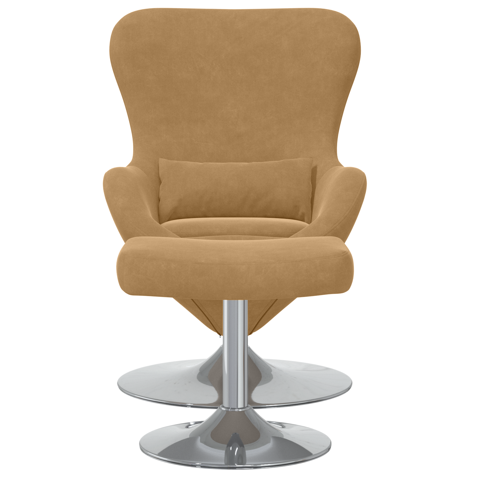 Egg Chair with Footstool Brown Velvet - Image 4