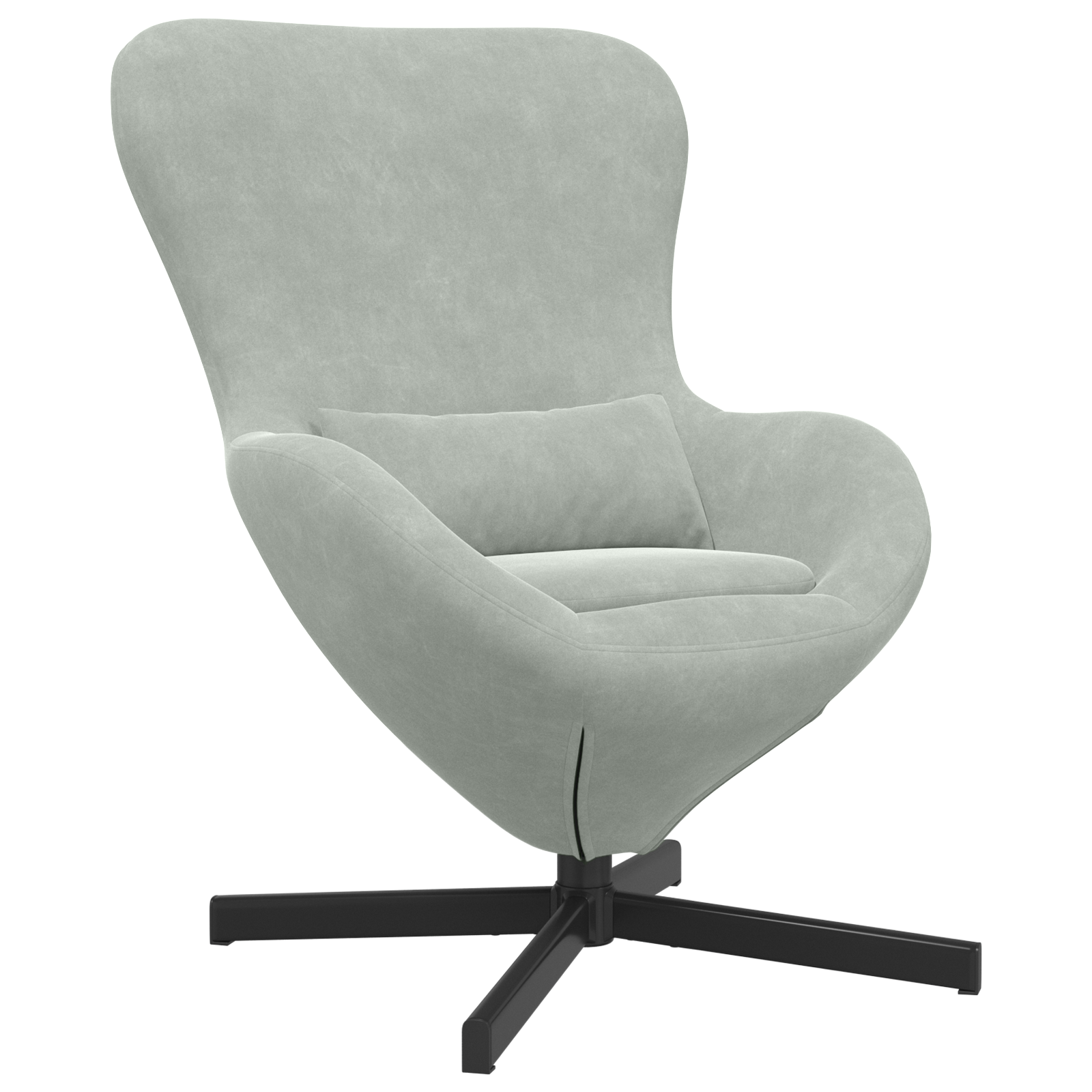Egg Chair Light Grey Velvet - Image 2