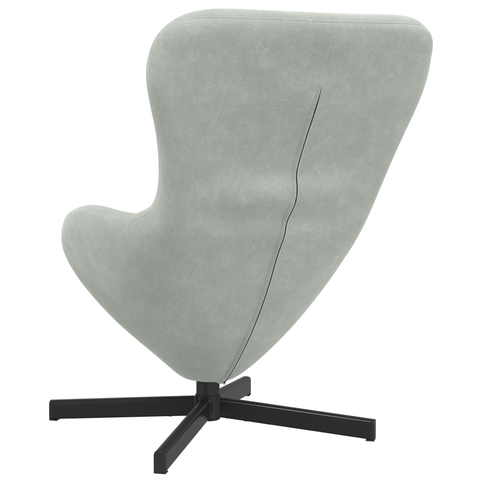 Egg Chair Light Grey Velvet - Image 6